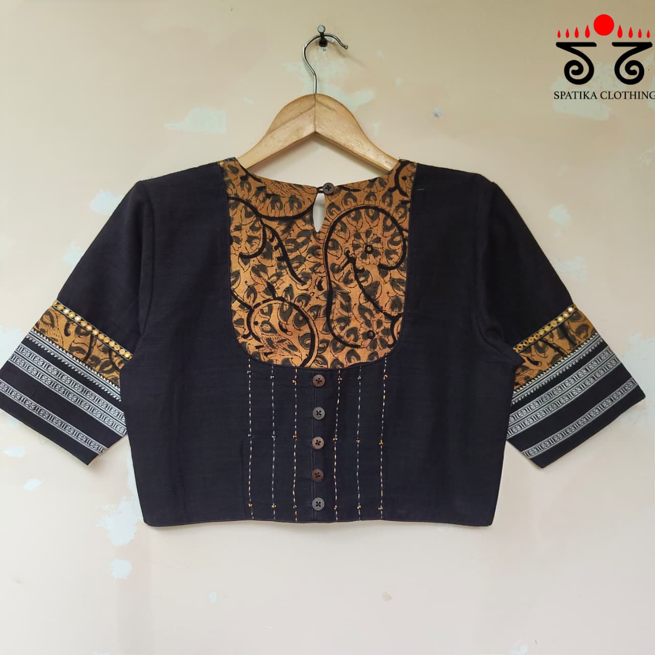 The Kalamkari Black Yoke Blouse