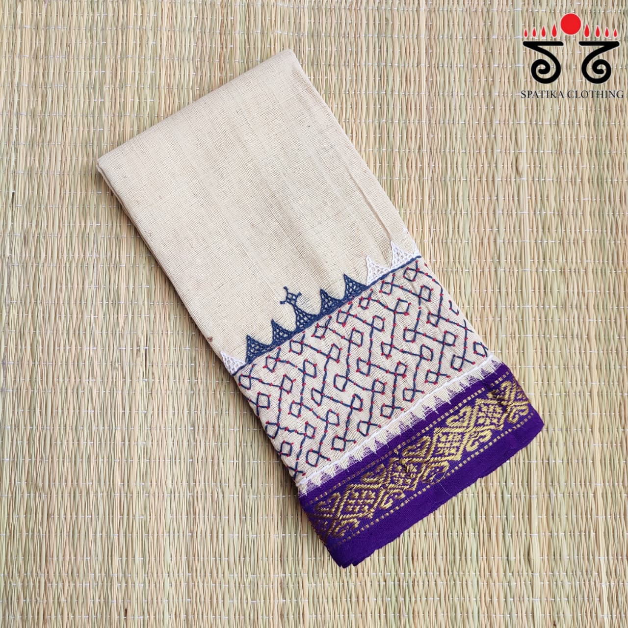 Hand-embroidered Ponduru Blouse Fabric