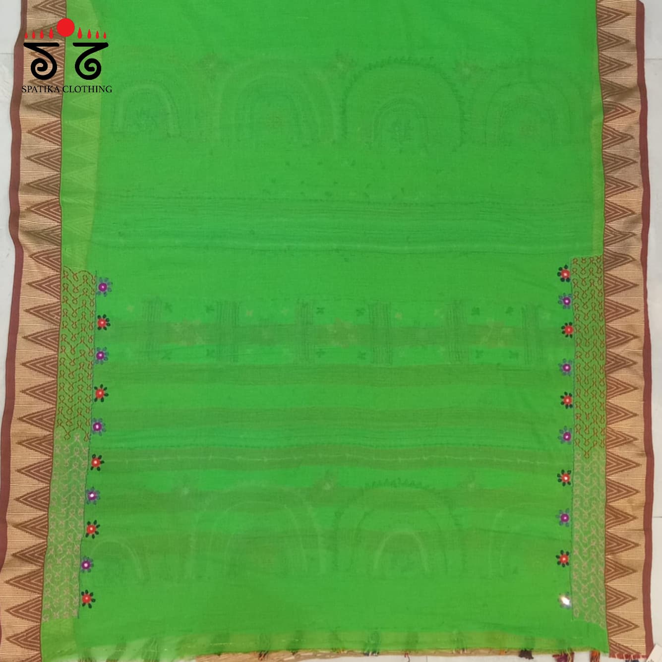 Green Lambani Hand-embroidered Saree