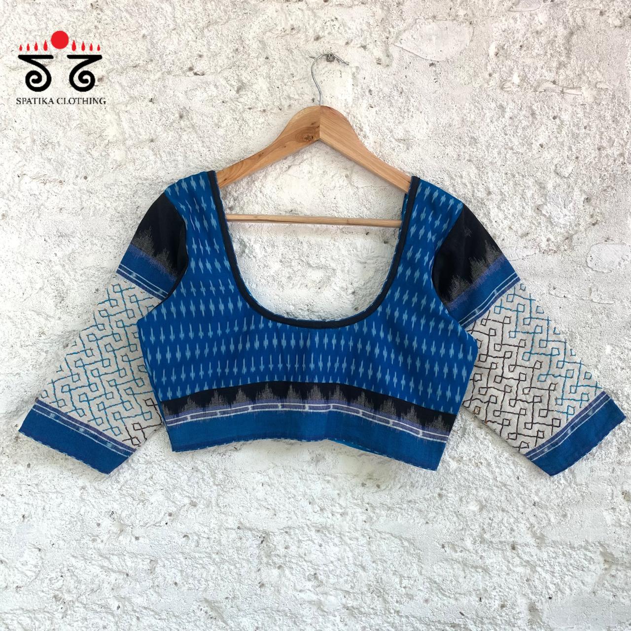 Lambani on Blue & Black Ikat Blouse