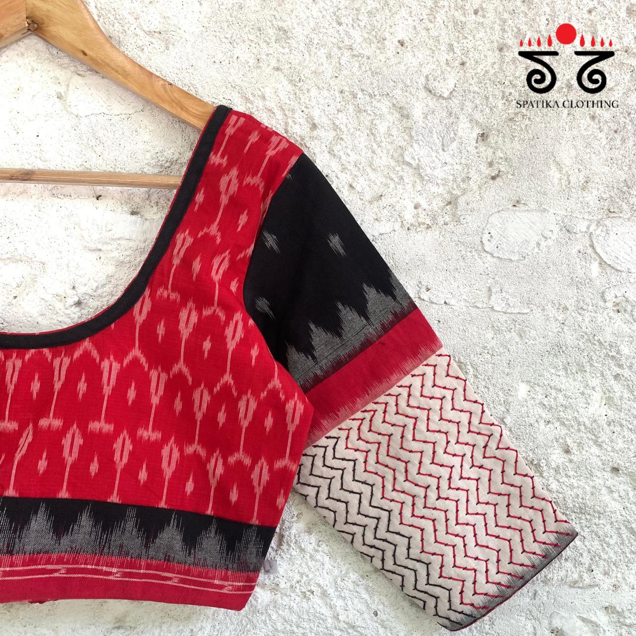 Lambani on Red & Black Ikat Blouse