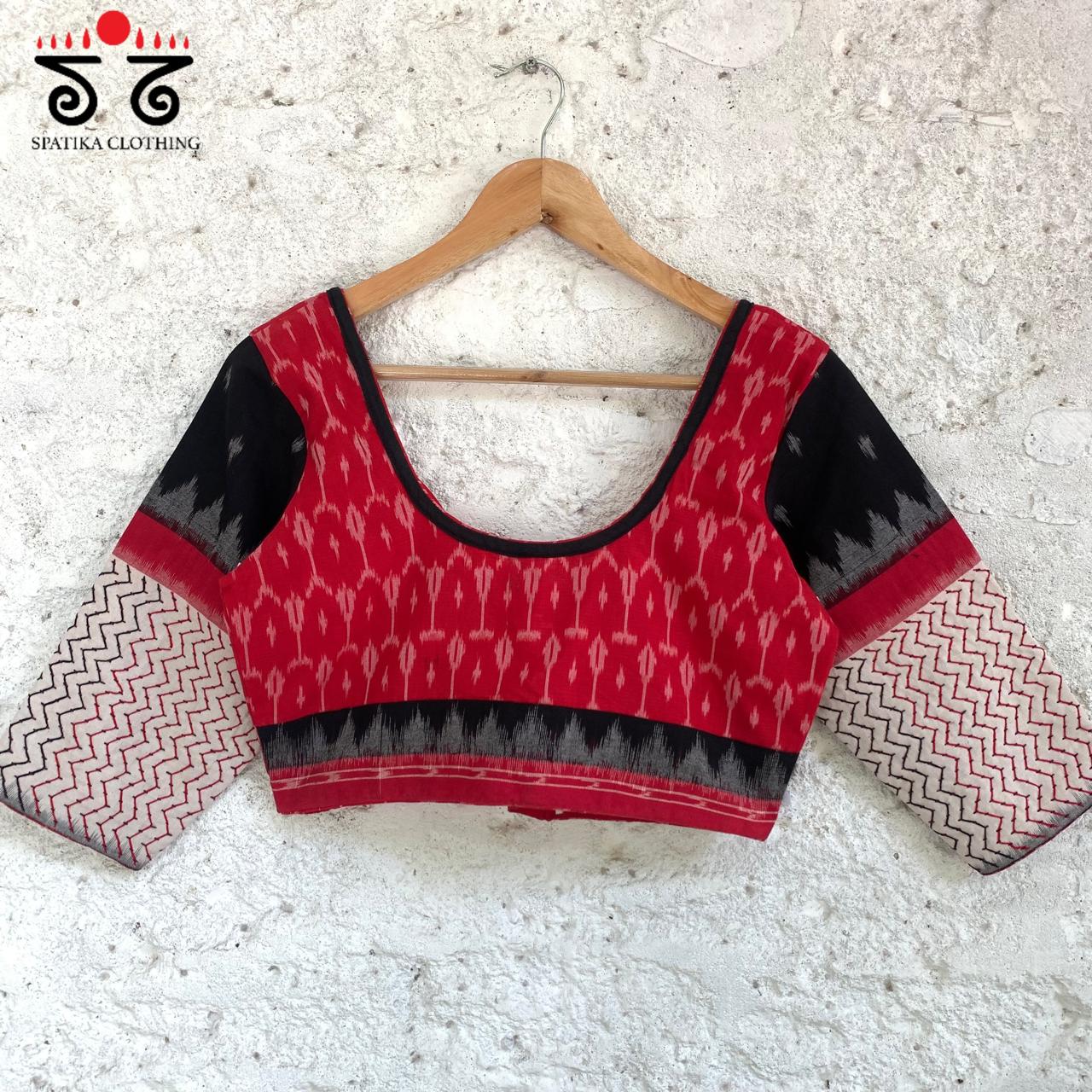 Lambani on Red & Black Ikat Blouse