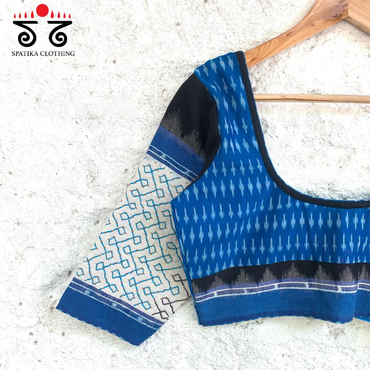 Lambani on Blue & Black Ikat Blouse