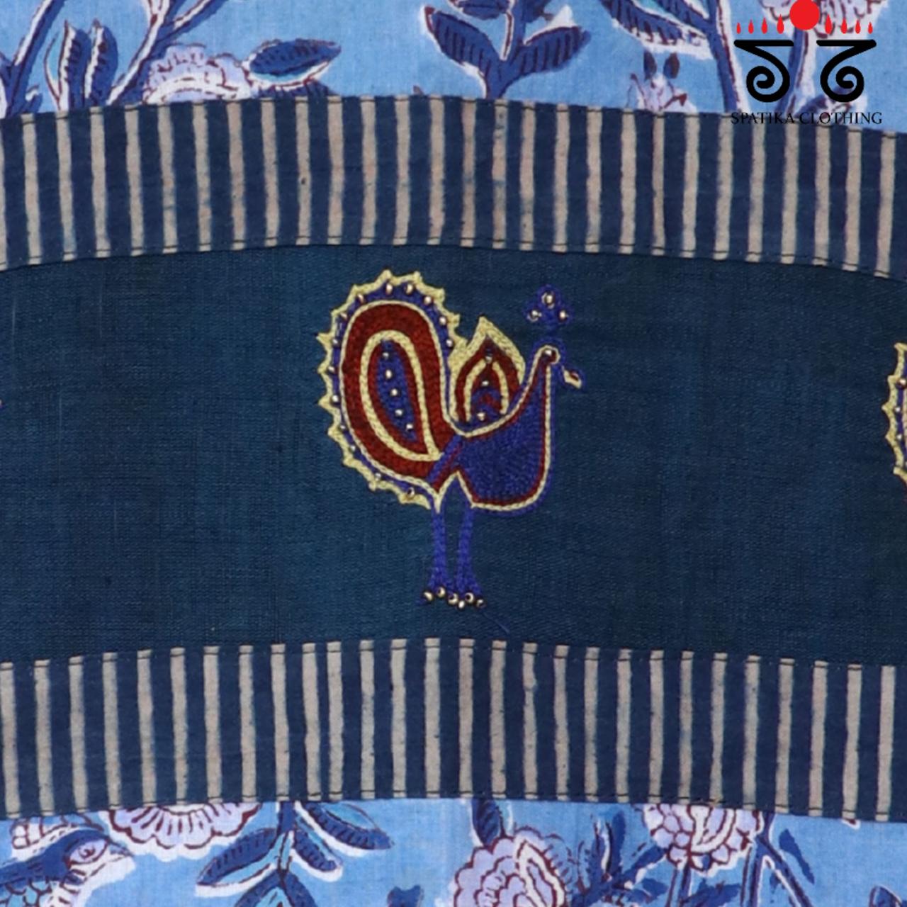Blue Bagru Morni - Handcrafted Blouse