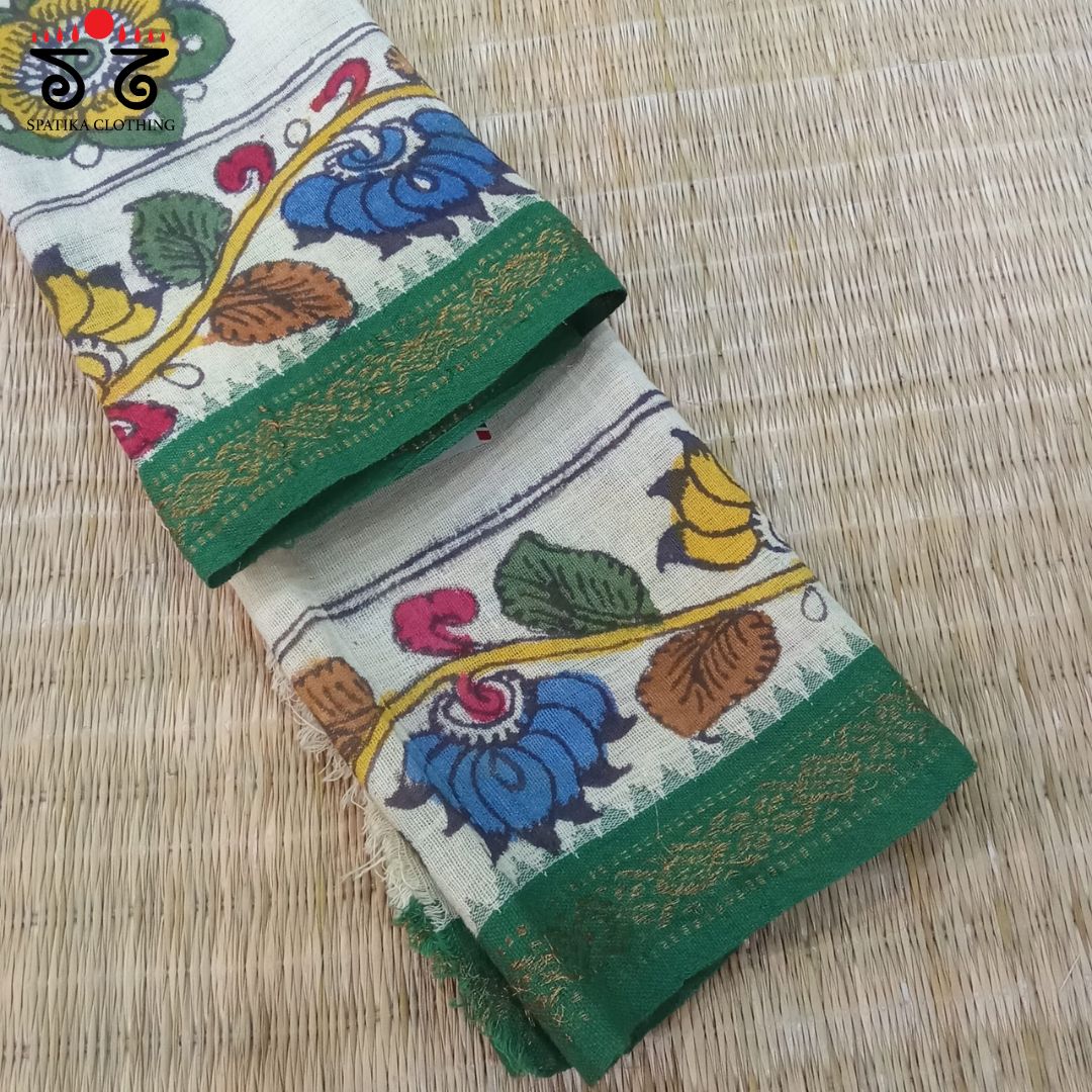 Kalamkari Off White Ponduru Blouse Fabric