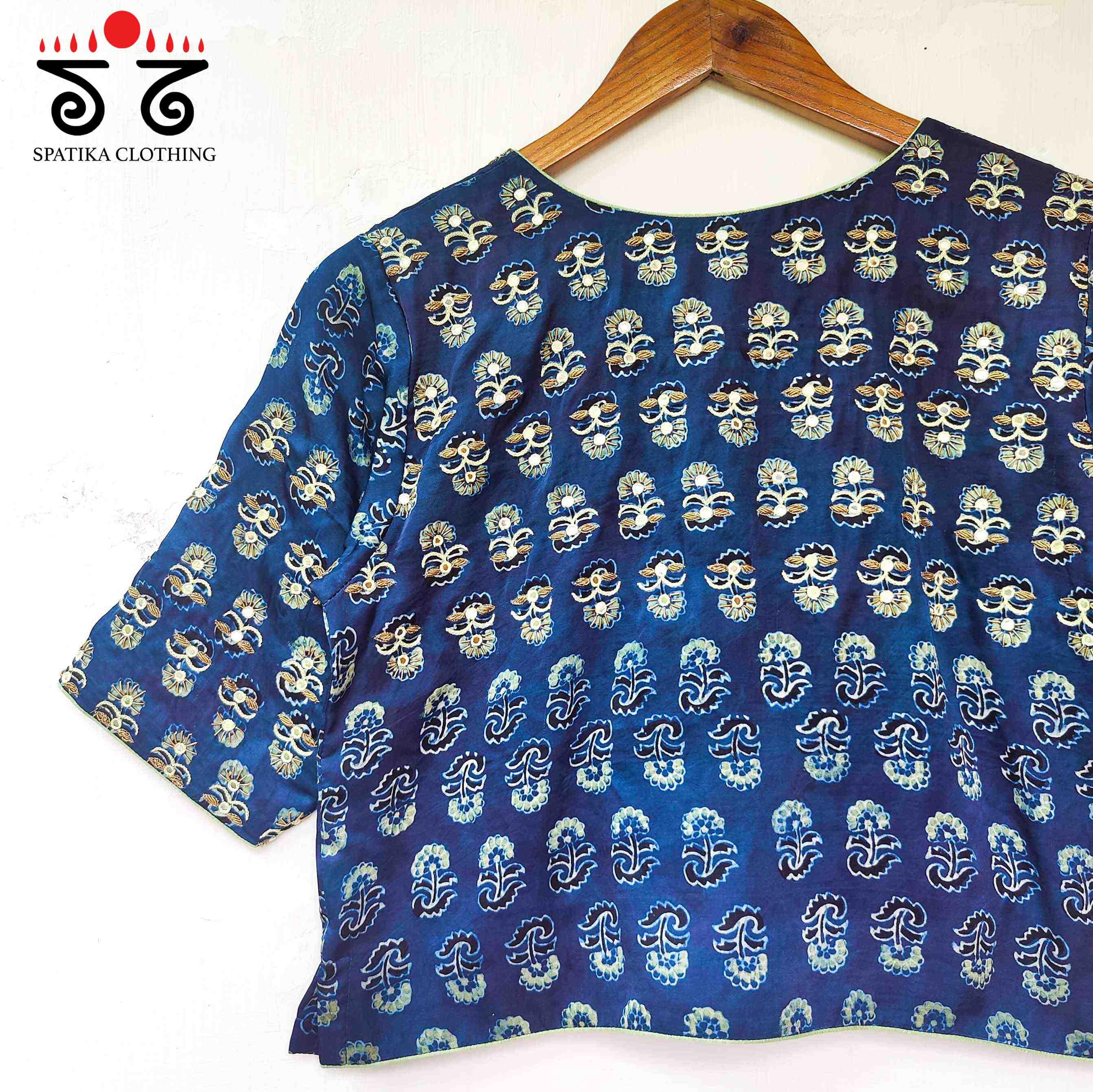 The Festive Blue Modal Blouse