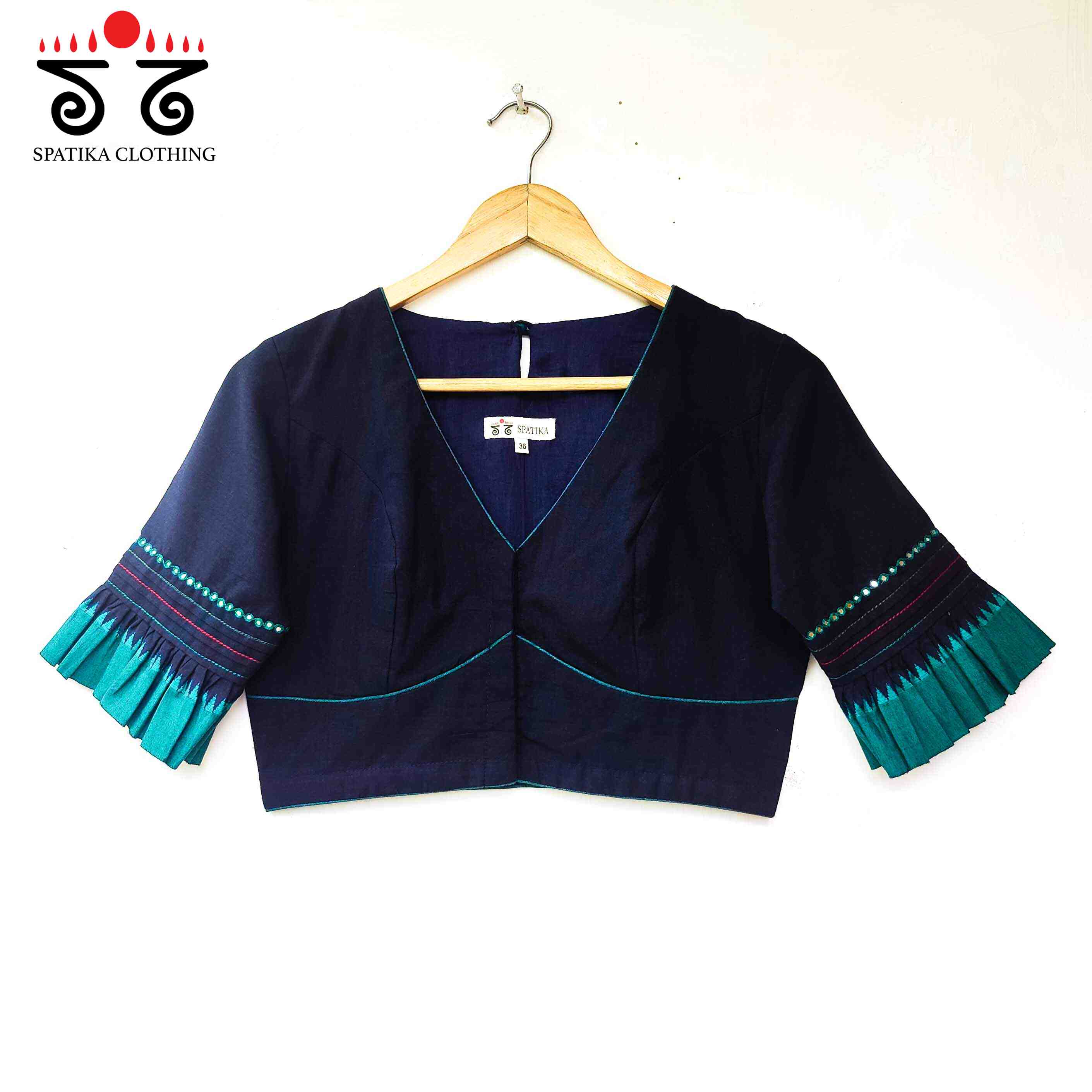 Black Frilled Mirror- Handcrafted Blouse