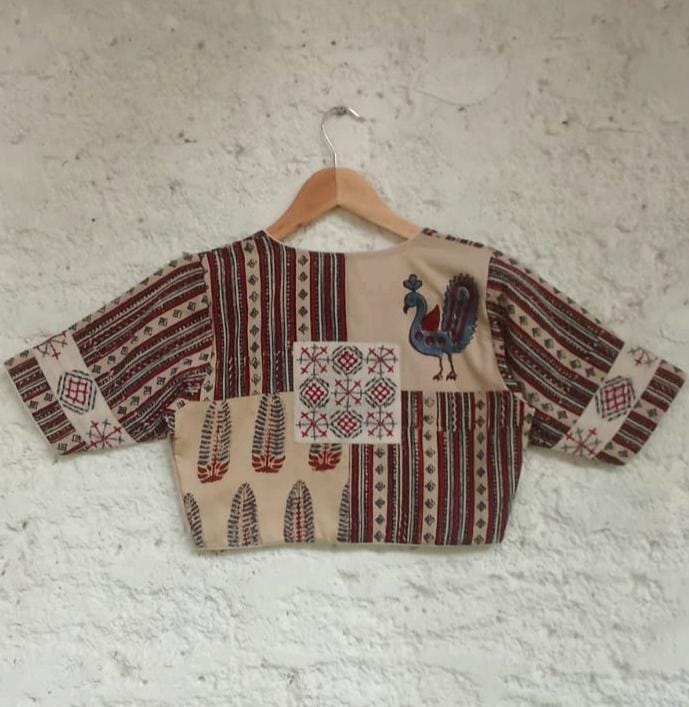 White Morni Collage-Handcrafted Blouse