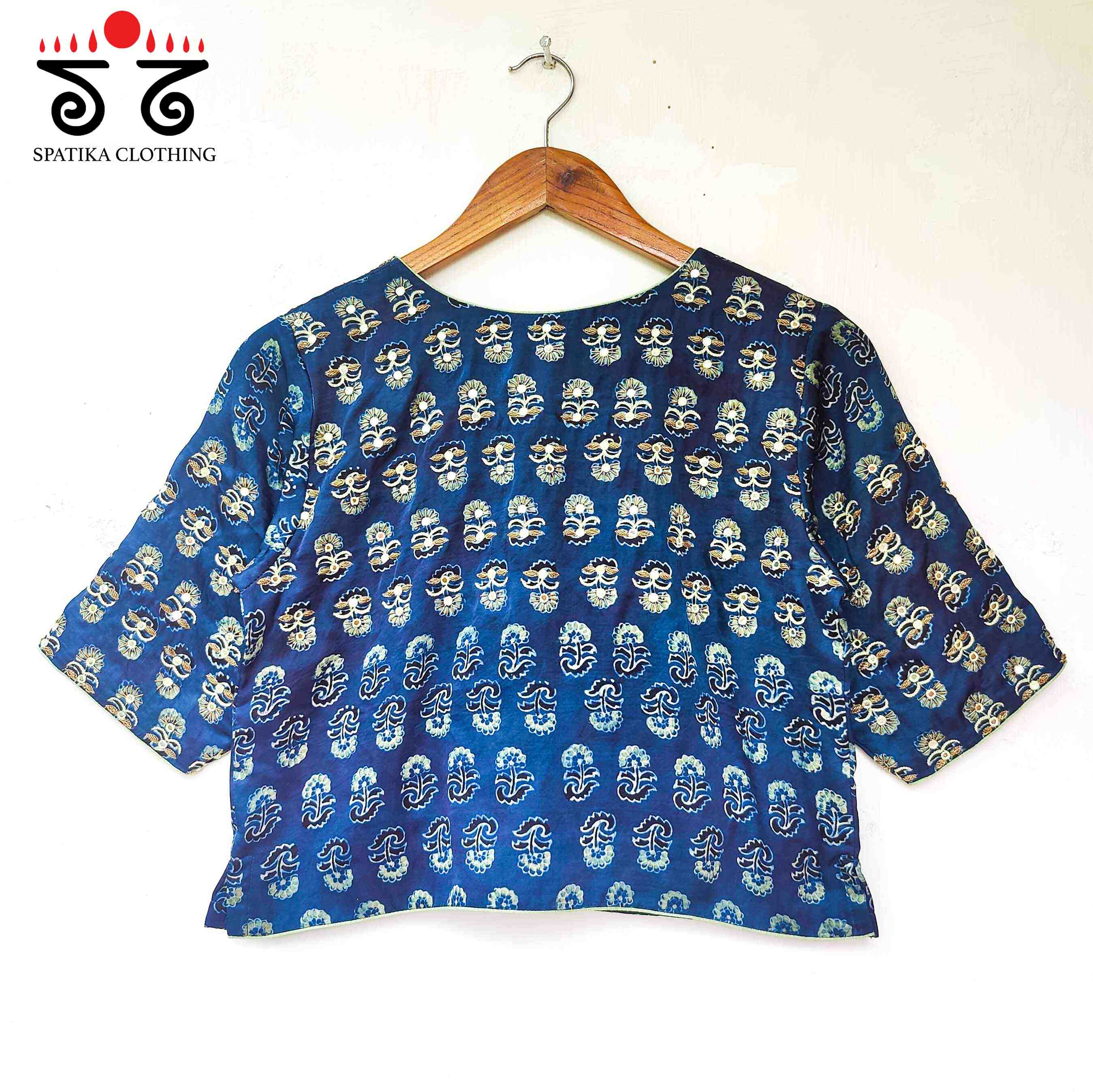 The Festive Blue Modal Blouse