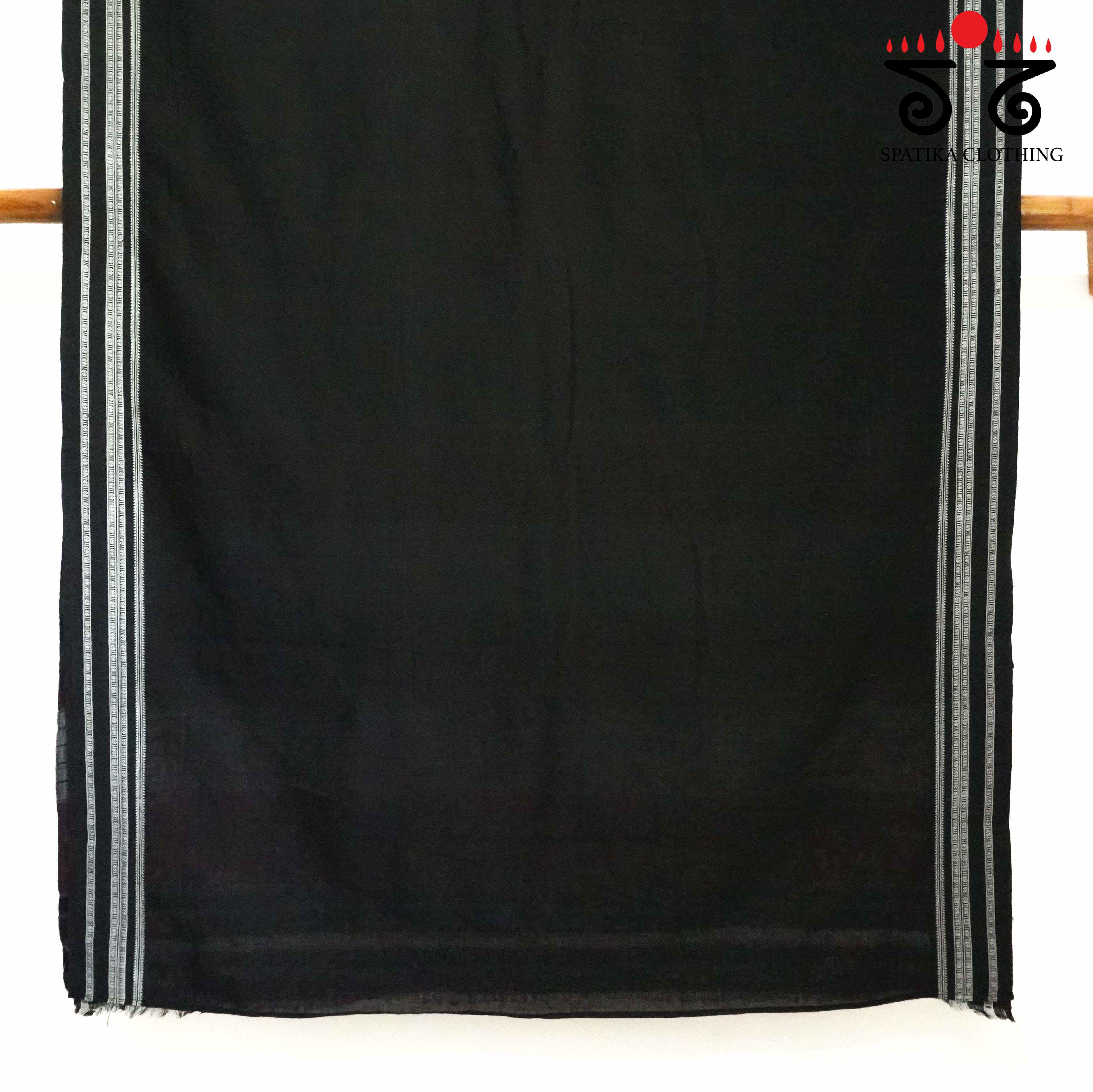 Black Ilkal Handwoven Cotton Saree
