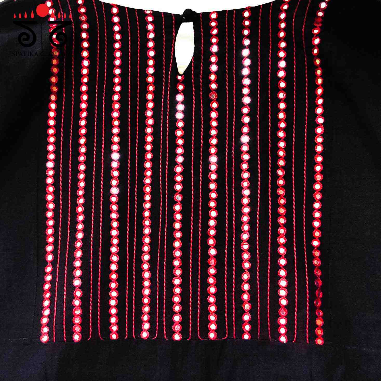 Black Frilled Mirror- Handcrafted Blouse