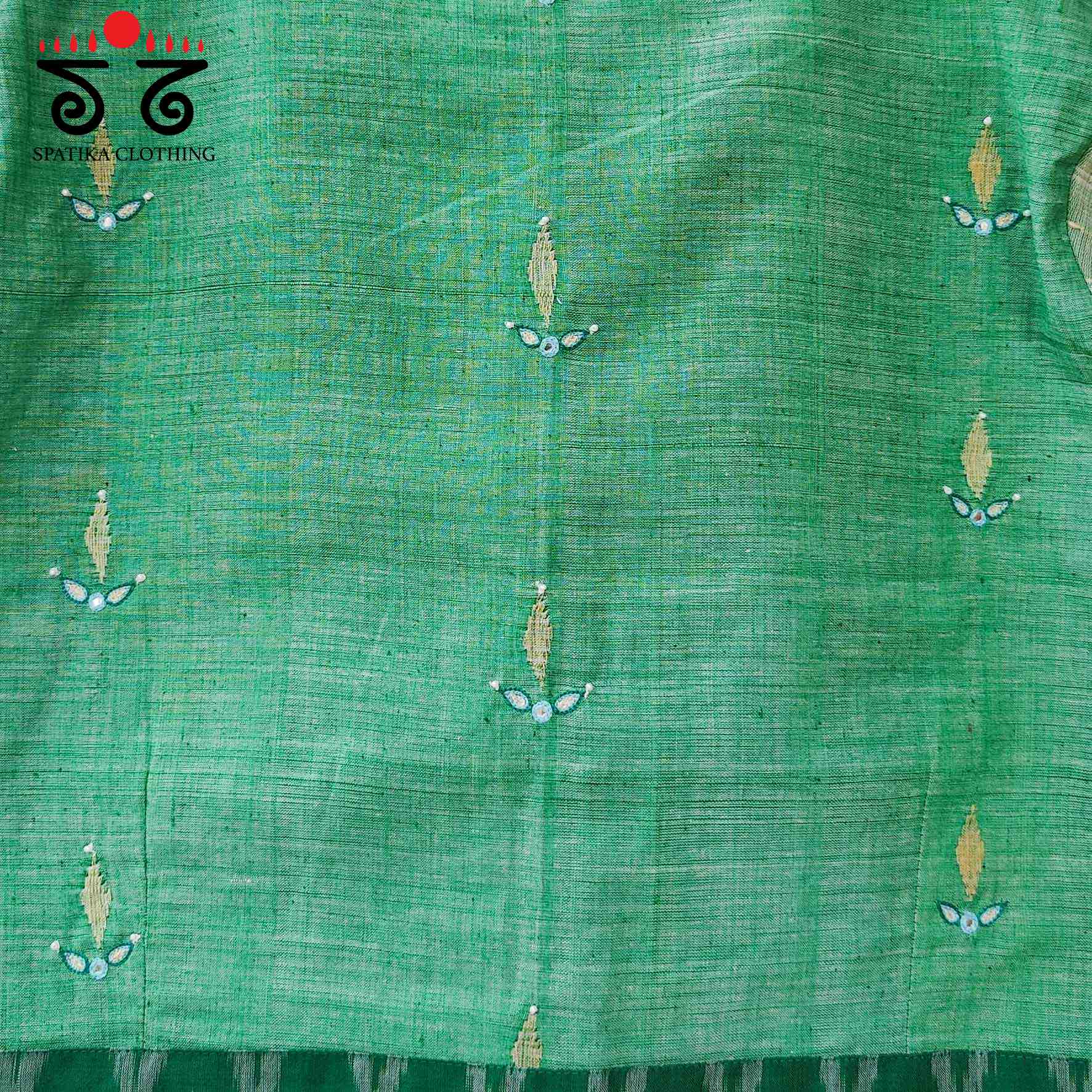 Green Ponduru Jamdhani Blouse