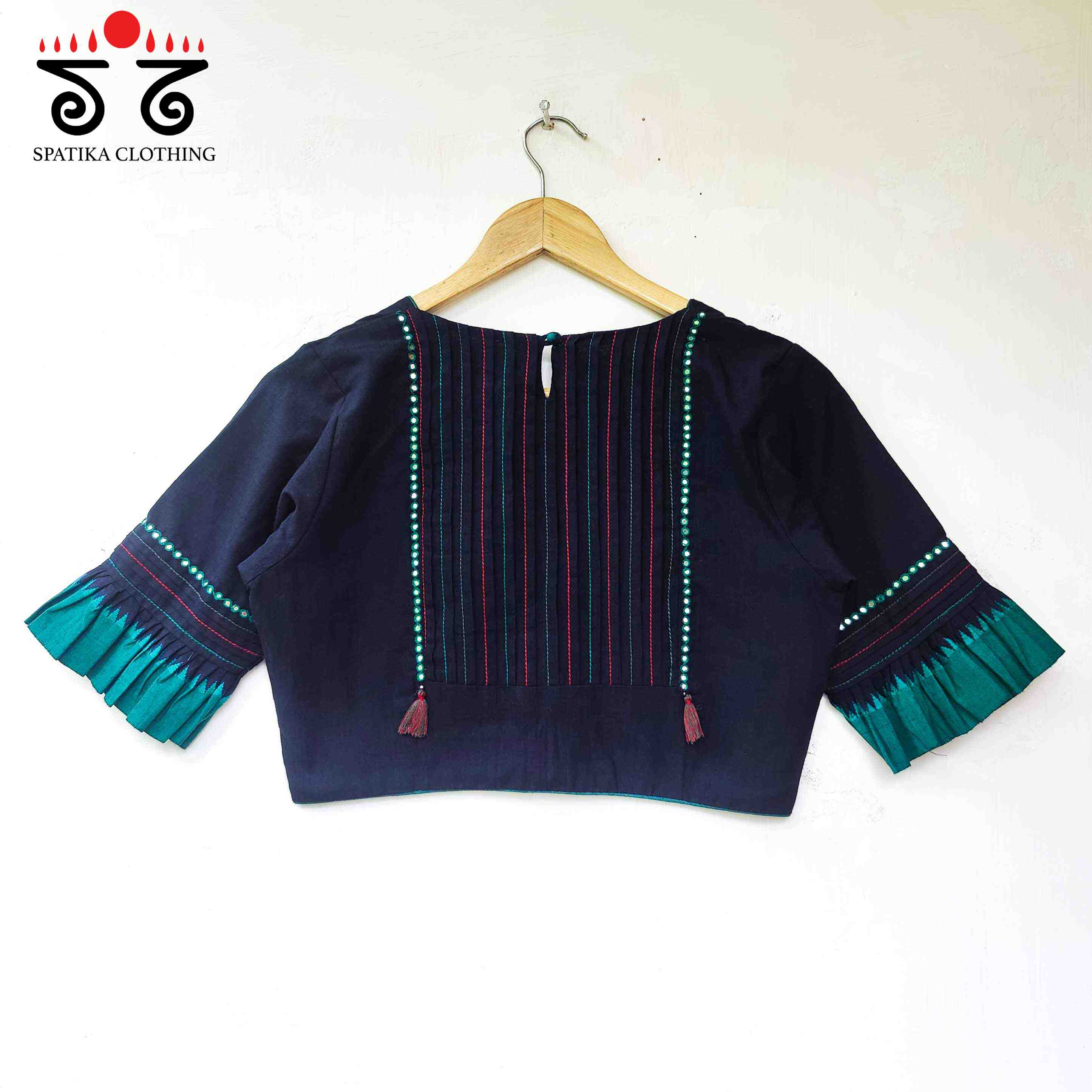 Black Frilled Mirror- Handcrafted Blouse