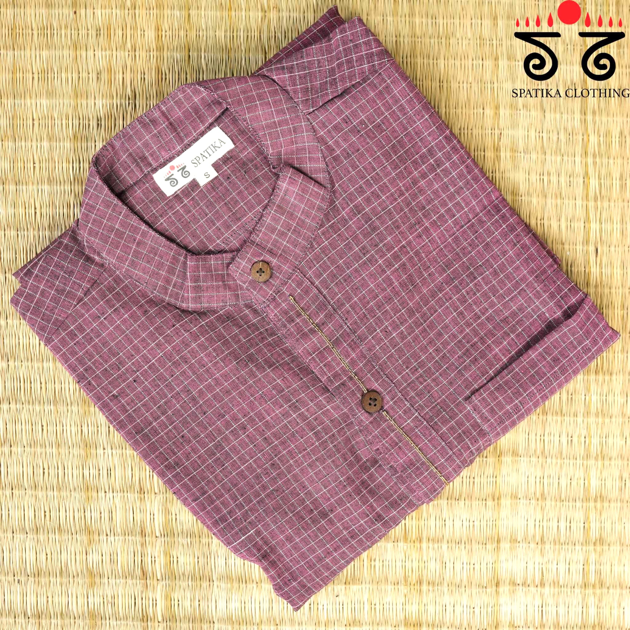Men's Handwoven Cotton Short Kurta