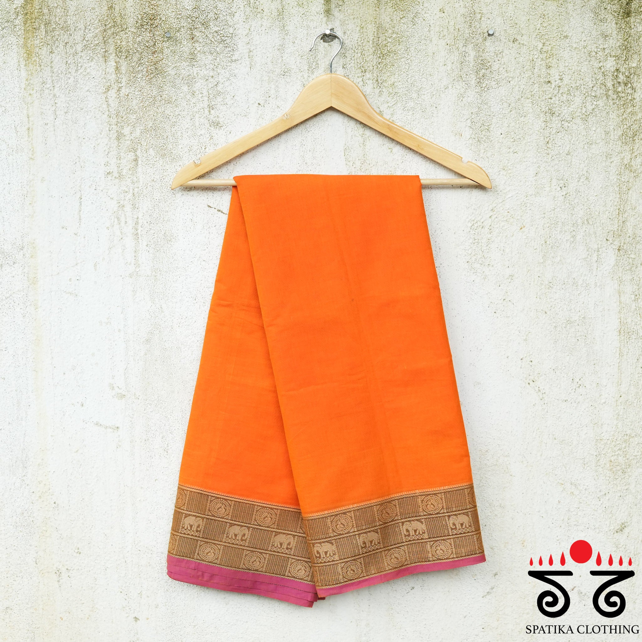 Orange Chettinad Cotton Saree