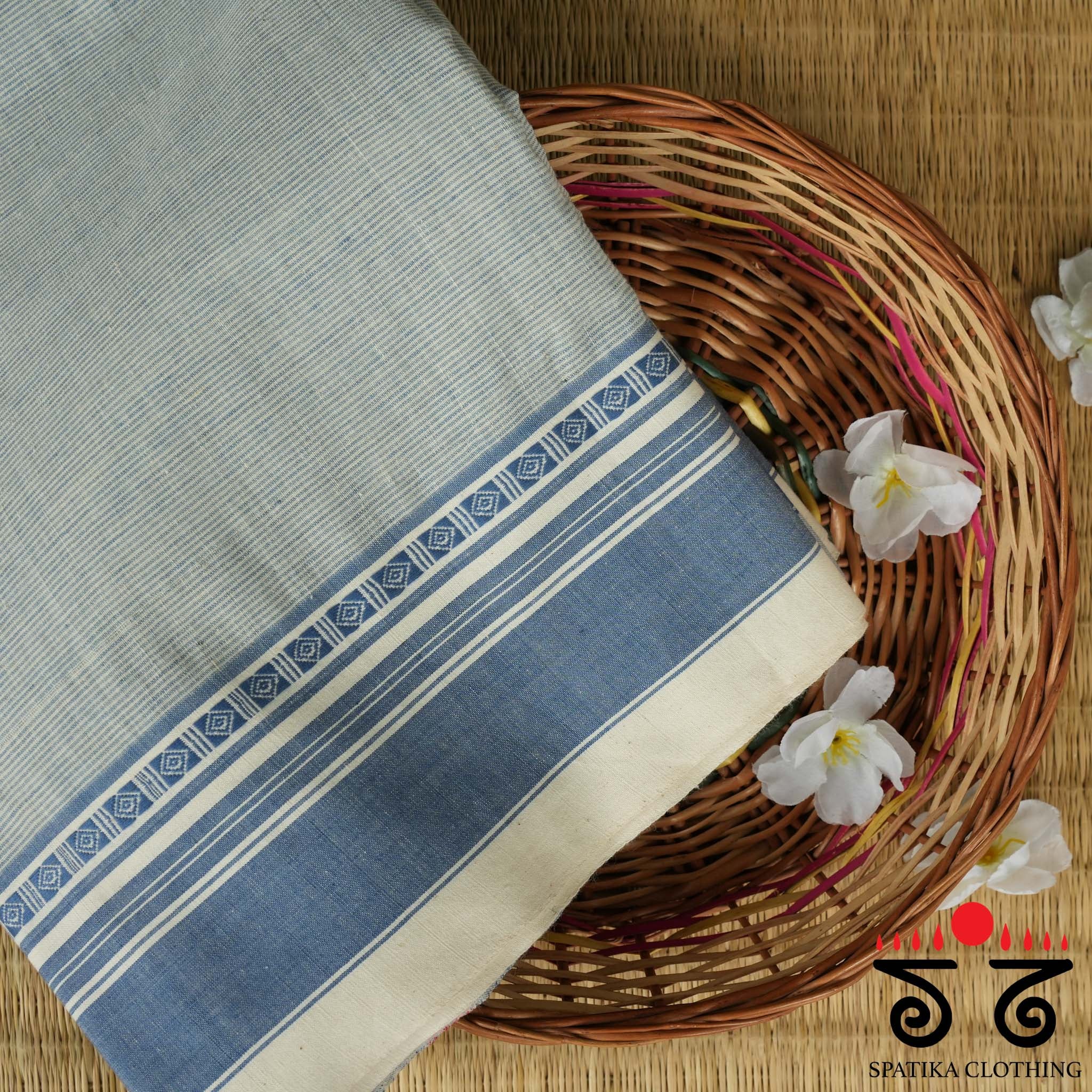 Aane Hejje - Light Blue & White Revival Saree