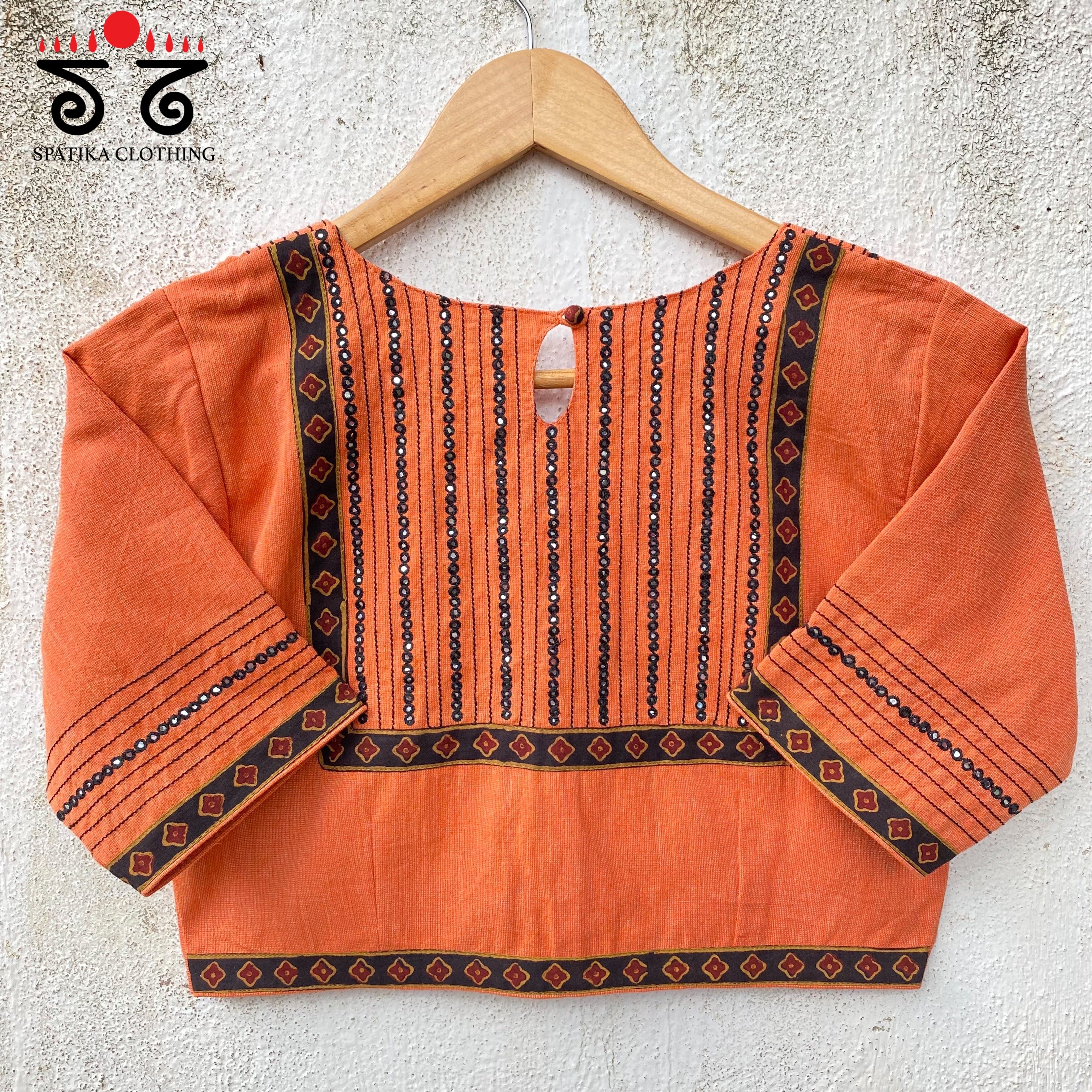 Hand - Embroidered Mirror Work Blouse