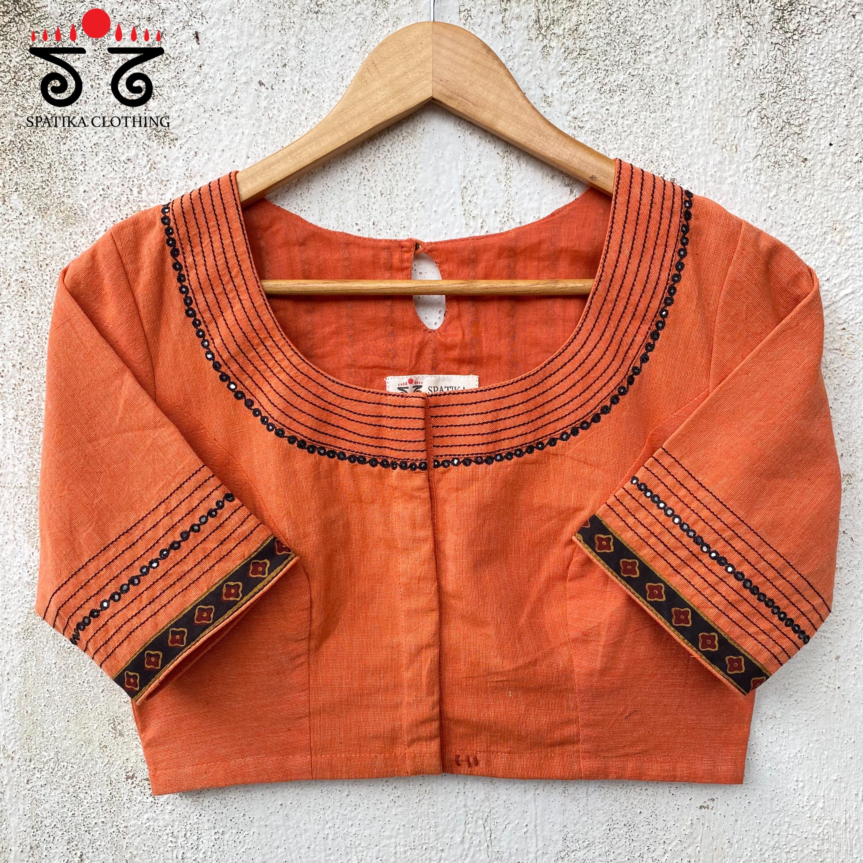 Hand - Embroidered Mirror Work Blouse