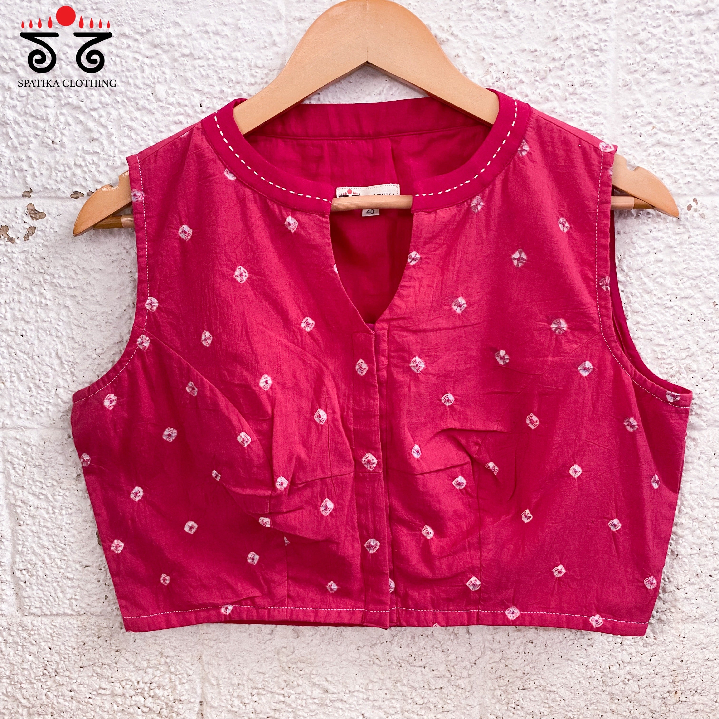 Bandhani Sleeveless Blouse
