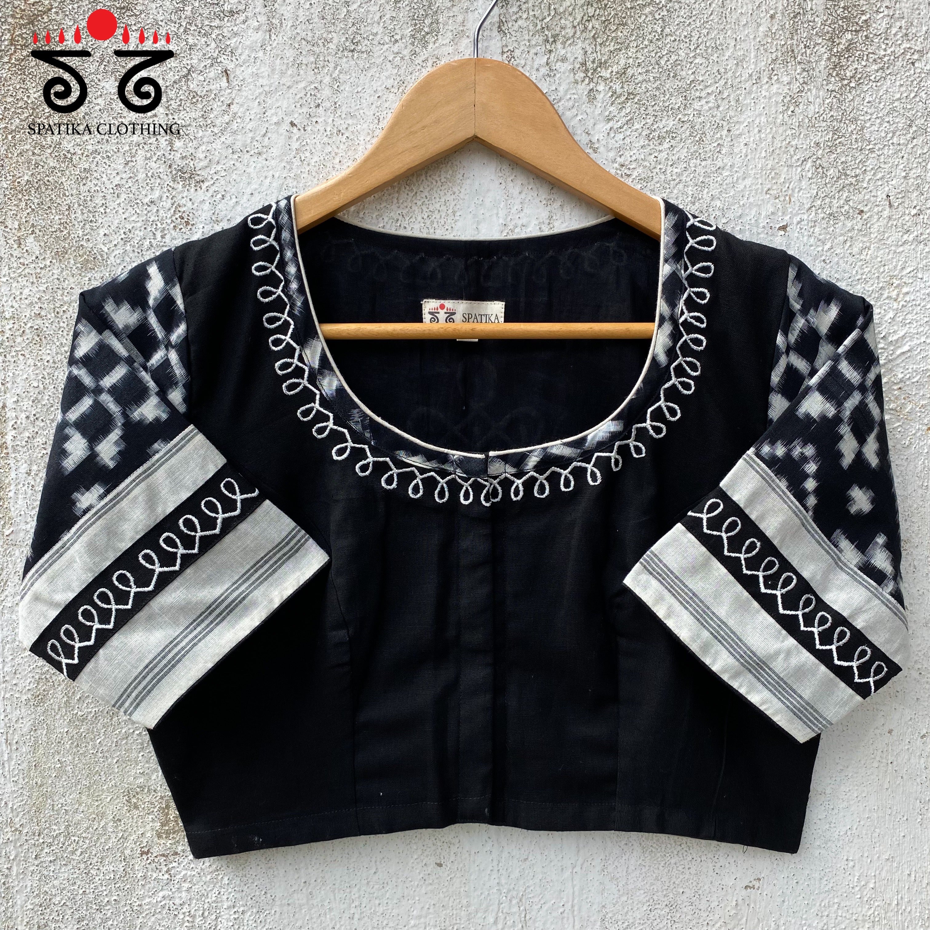 Black Telia Rumal - Kolam Blouse