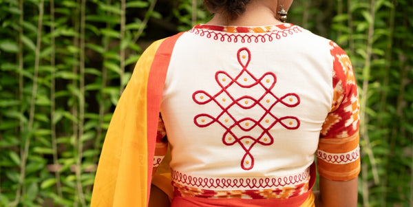 Elevate Your Festive Look with Spatika's Exclusive Kolam Blouses