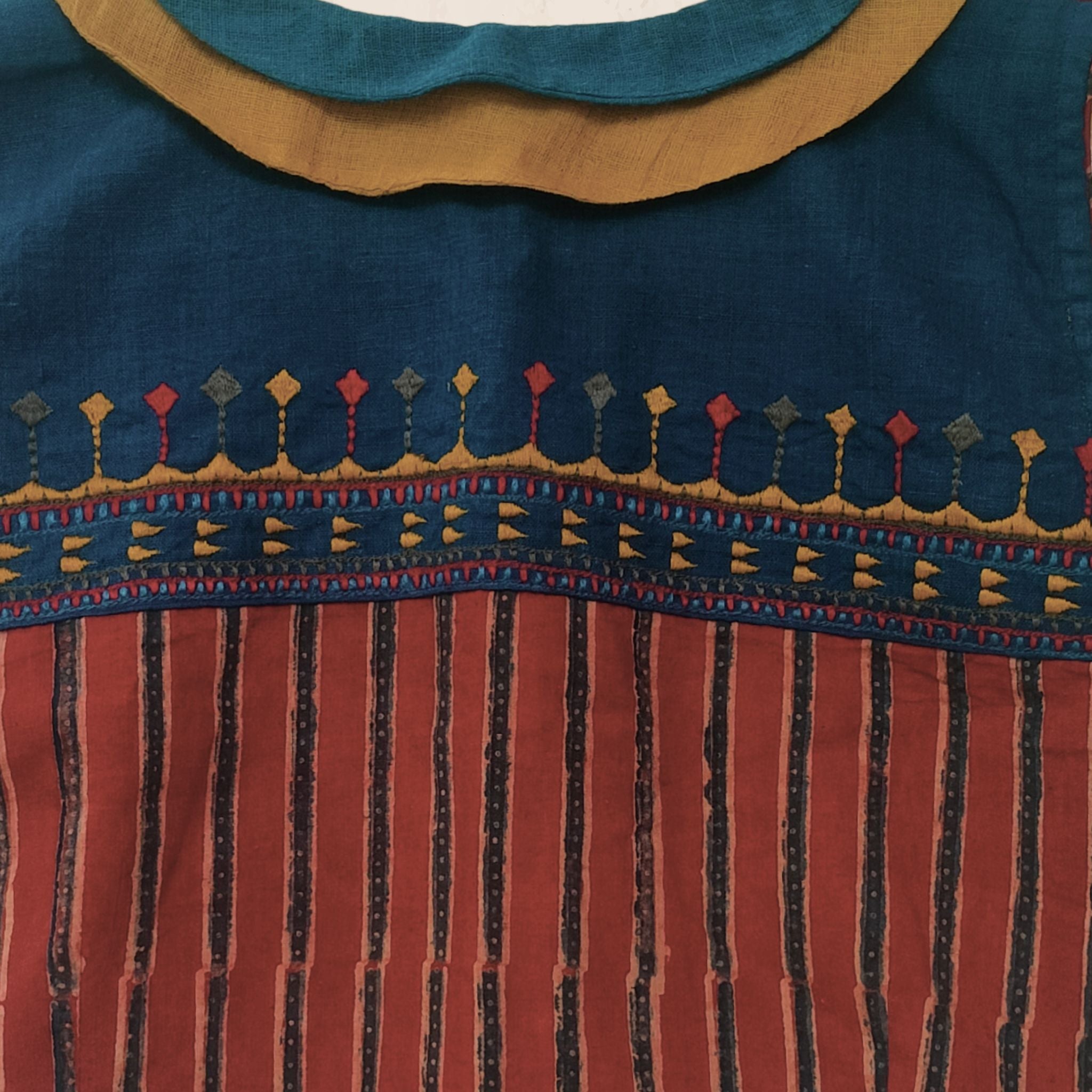 Blue & Red Peterpan Collar Blouse-New!