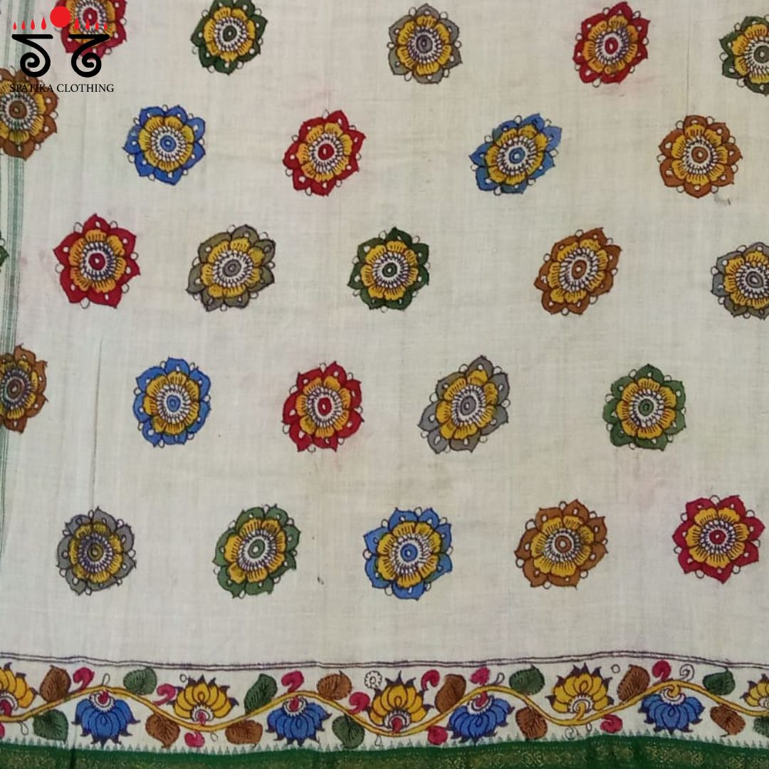 Kalamkari Off White Ponduru Blouse Fabric