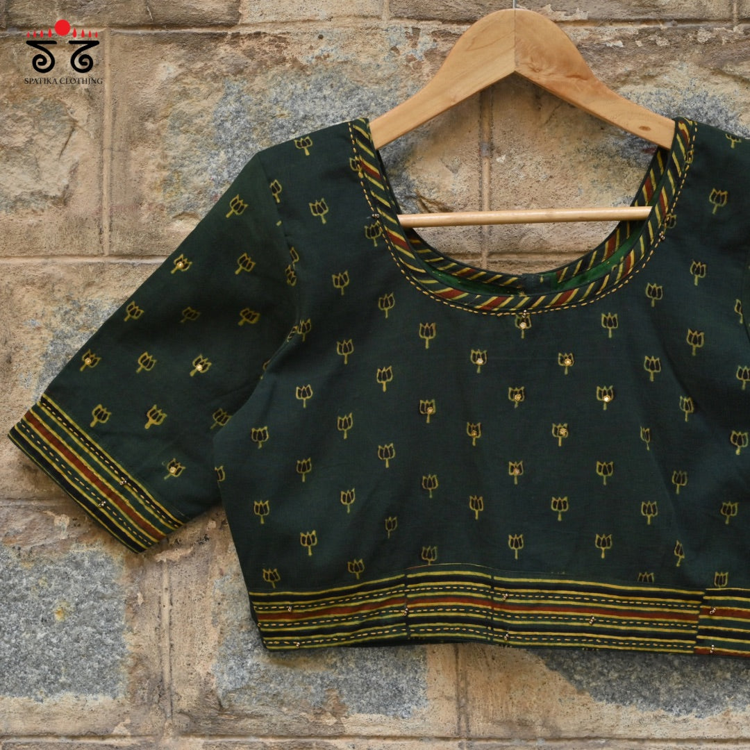 Lotus Ajrak Blouse - New Arrival!