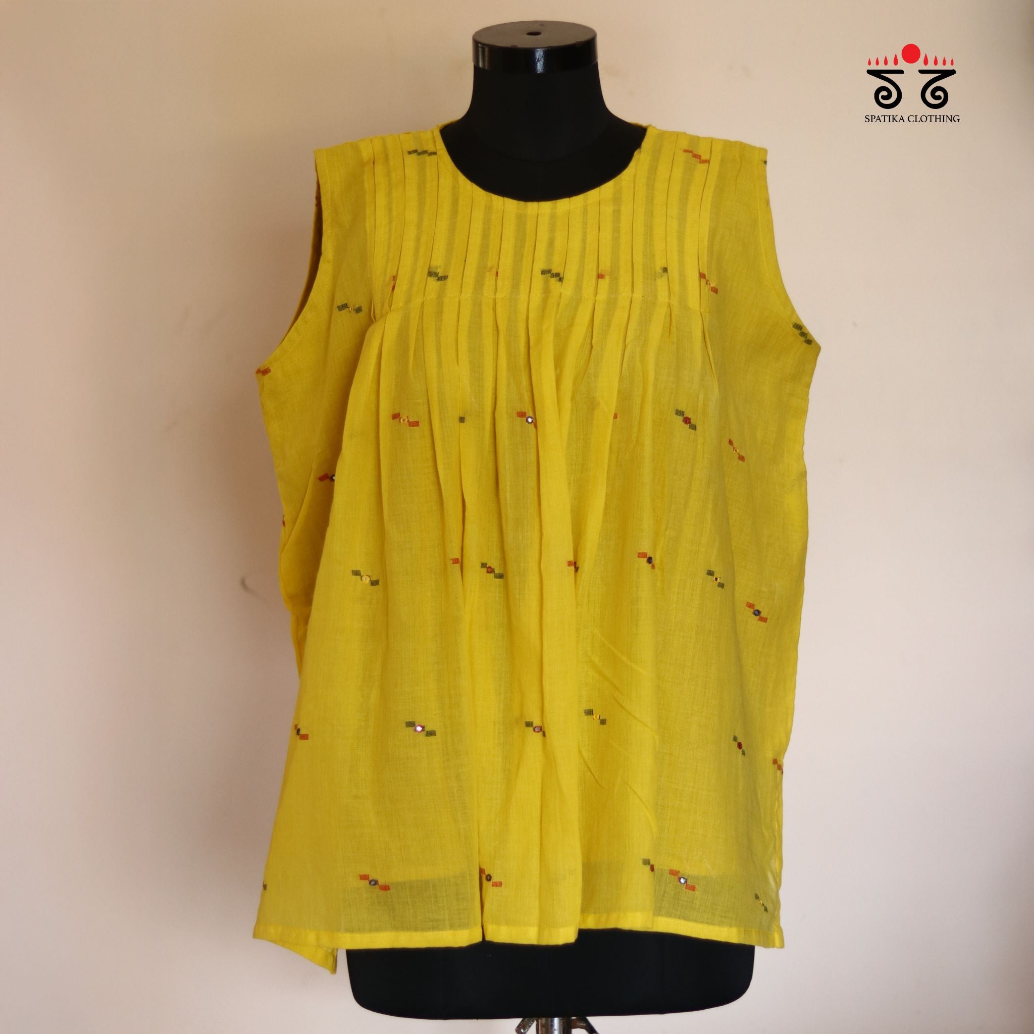 Jamdhani pleated Top
