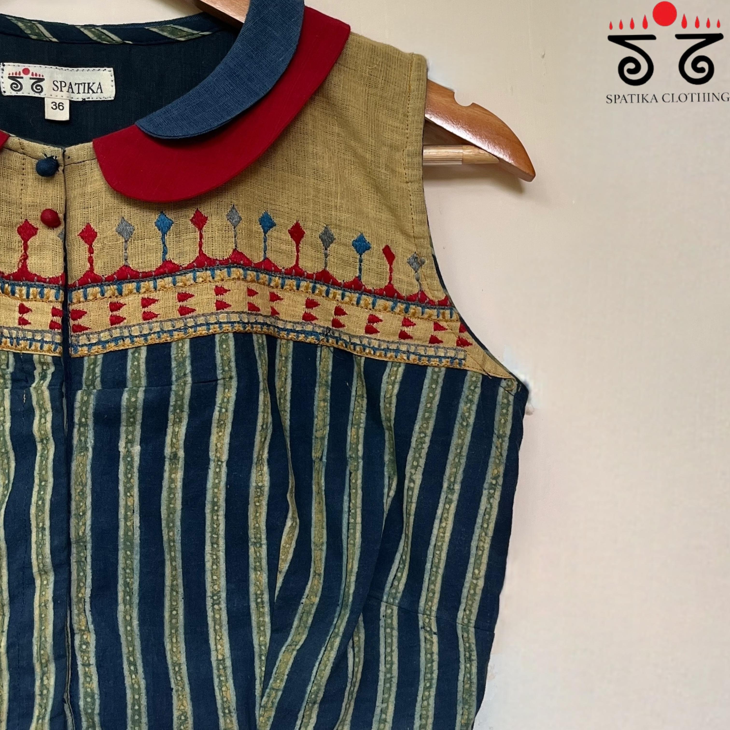 Blue & Yellow Peterpan Collar Blouse-New!