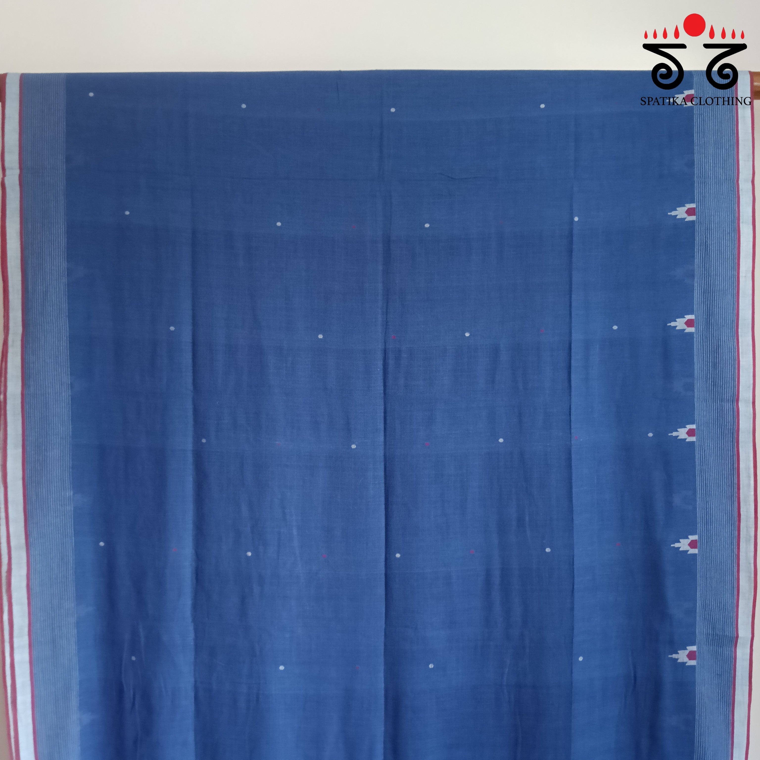 Jamdhani on Blue Bengal Cotton Saree