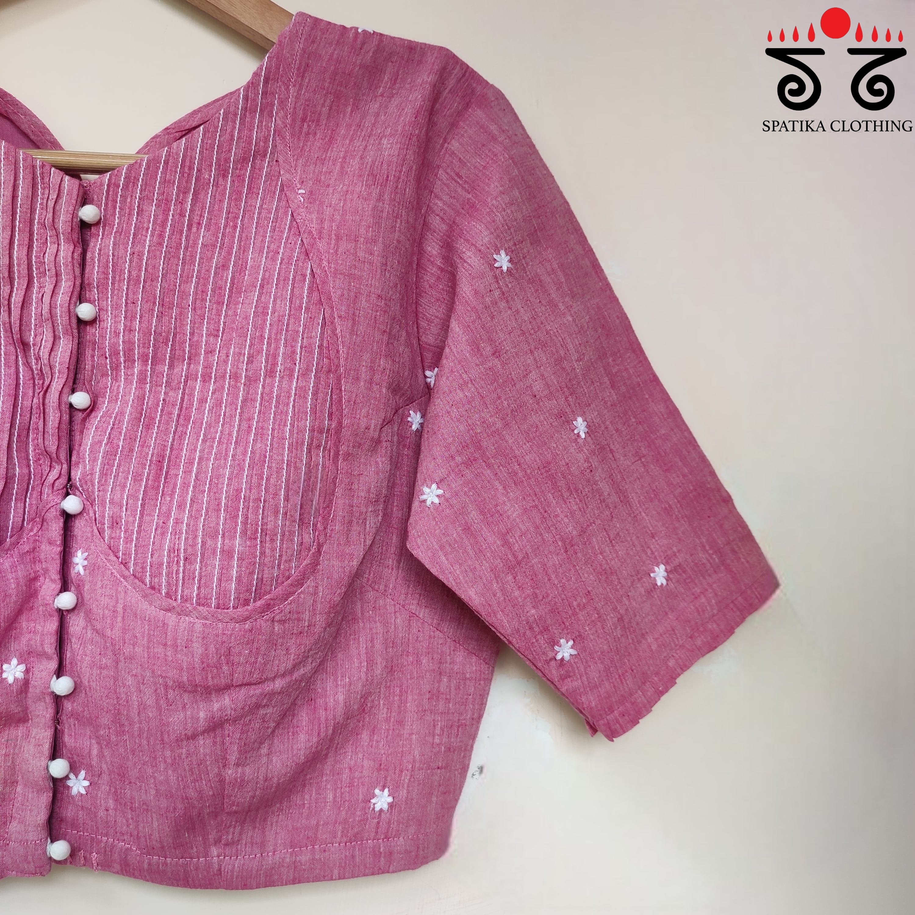 Pink Boondhi-Handcrafted Blouse