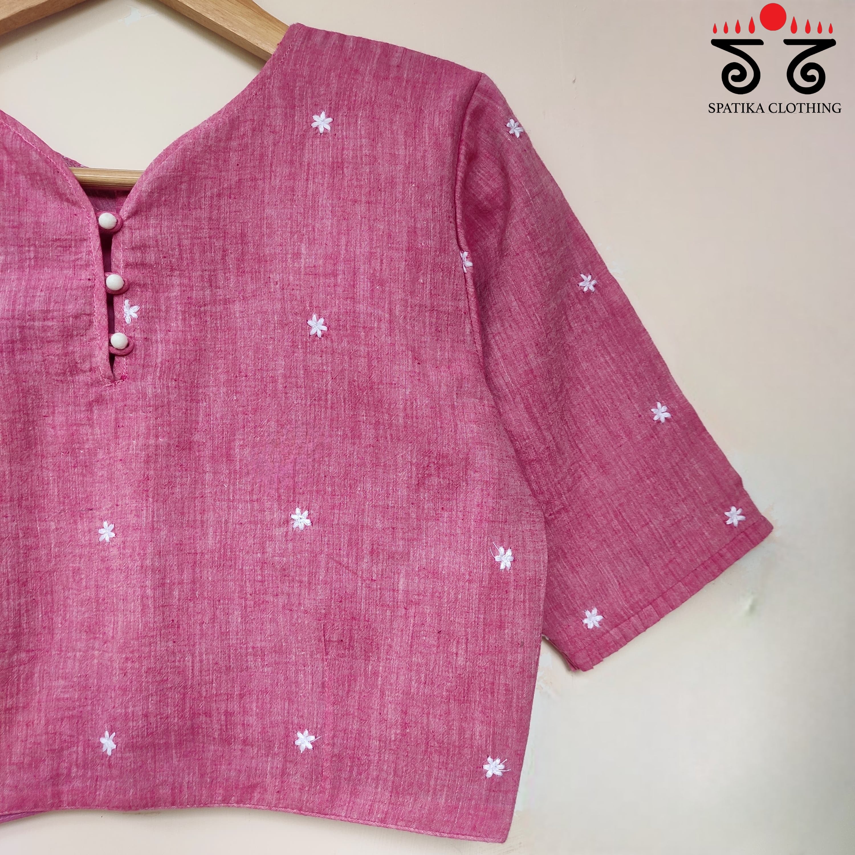 Pink Boondhi-Handcrafted Blouse
