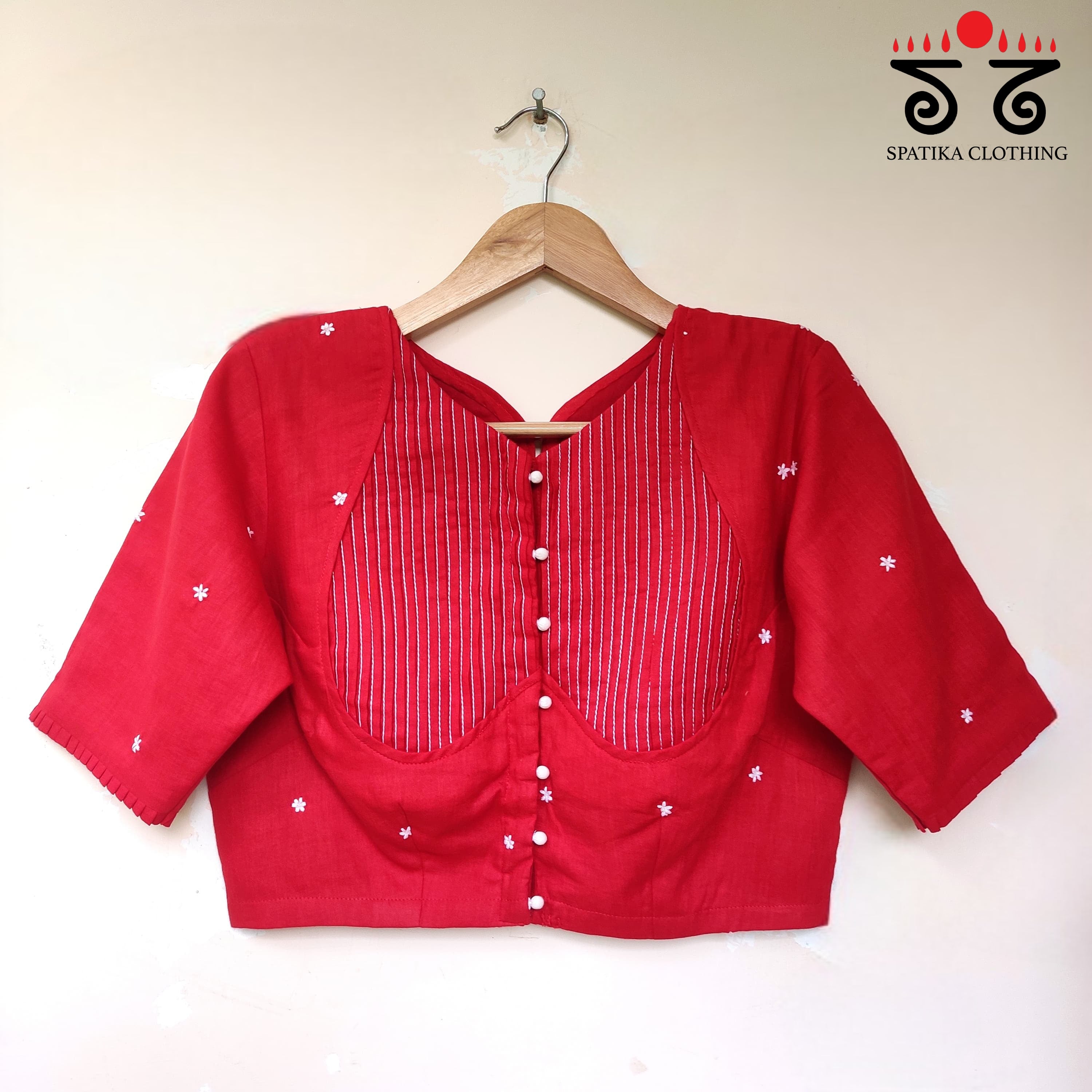 Red Boondhi-Handcrafted Blouse
