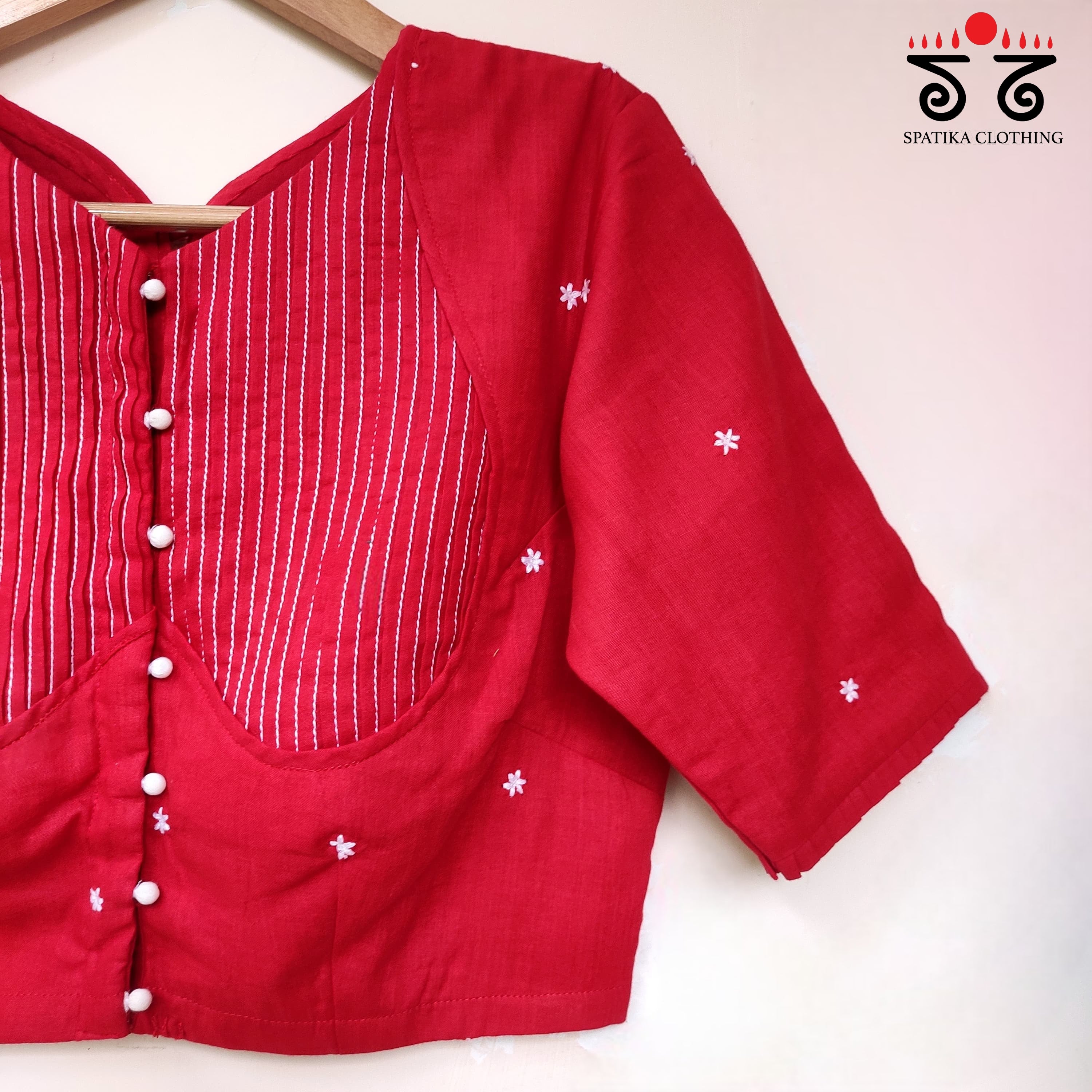 Red Boondhi-Handcrafted Blouse