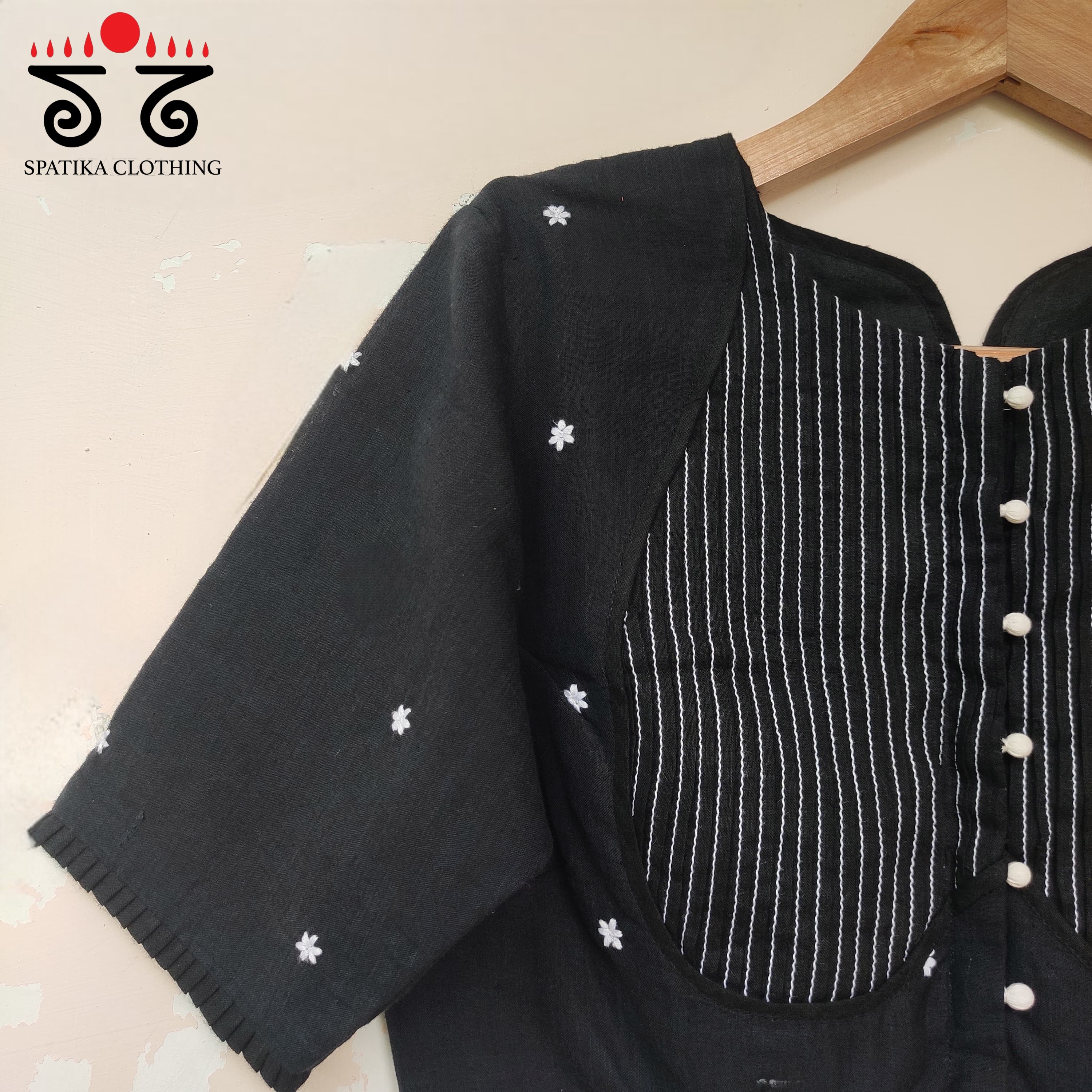 Black Boondhi-Handcrafted Blouse