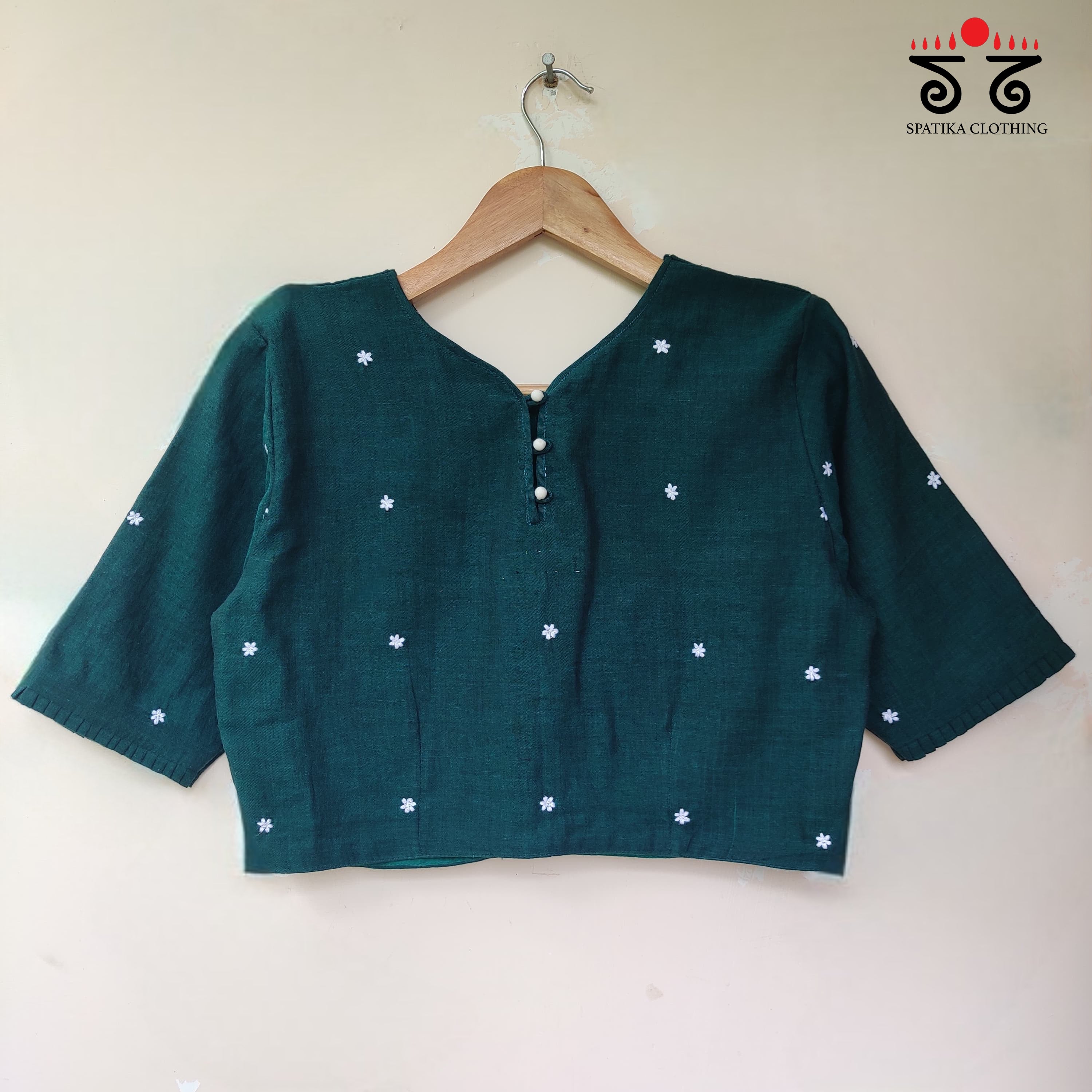 Green Boondhi-Handcrafted Blouse