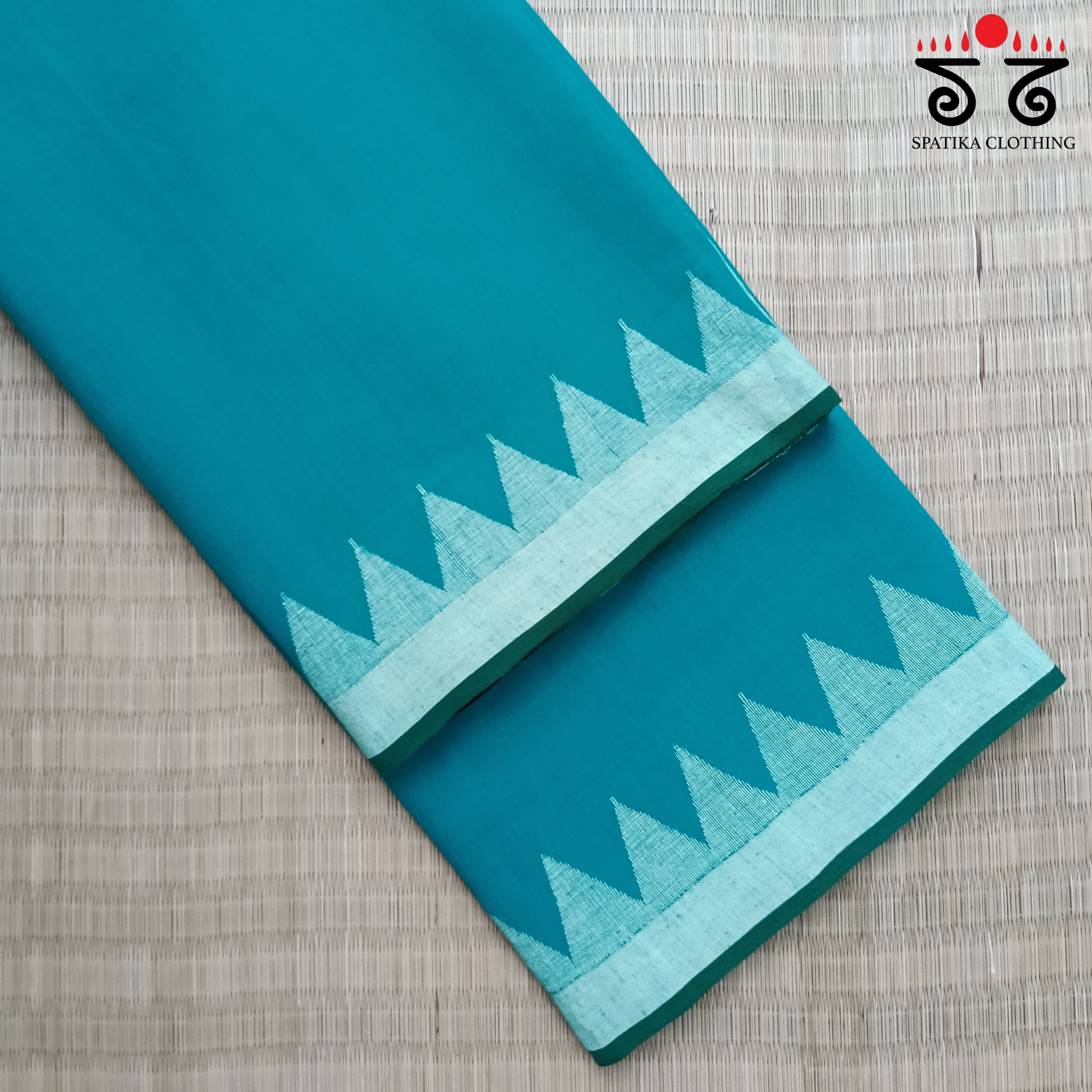Jamdhani on Blue & Green Bengal Cotton Saree