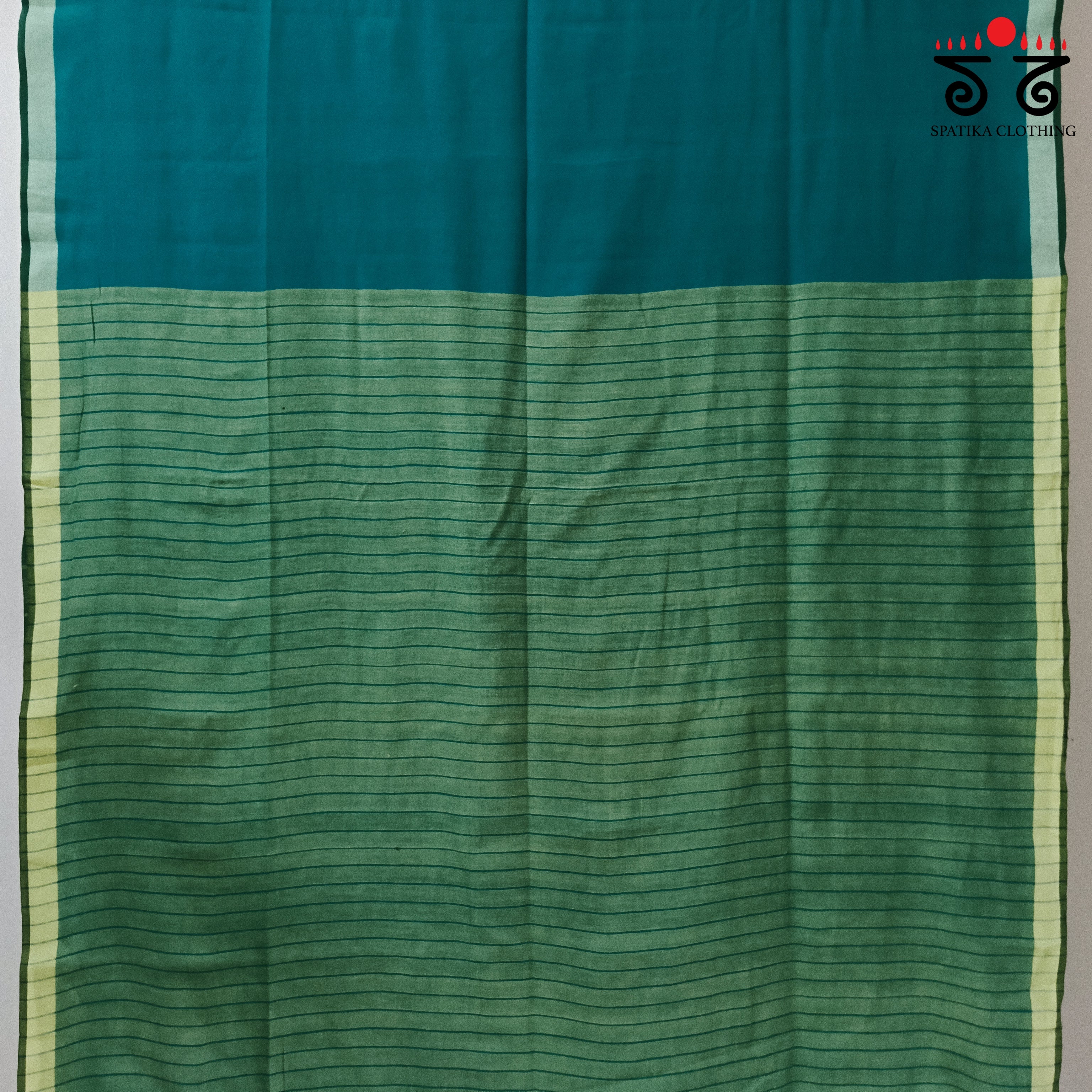 Jamdhani on Blue & Green Bengal Cotton Saree