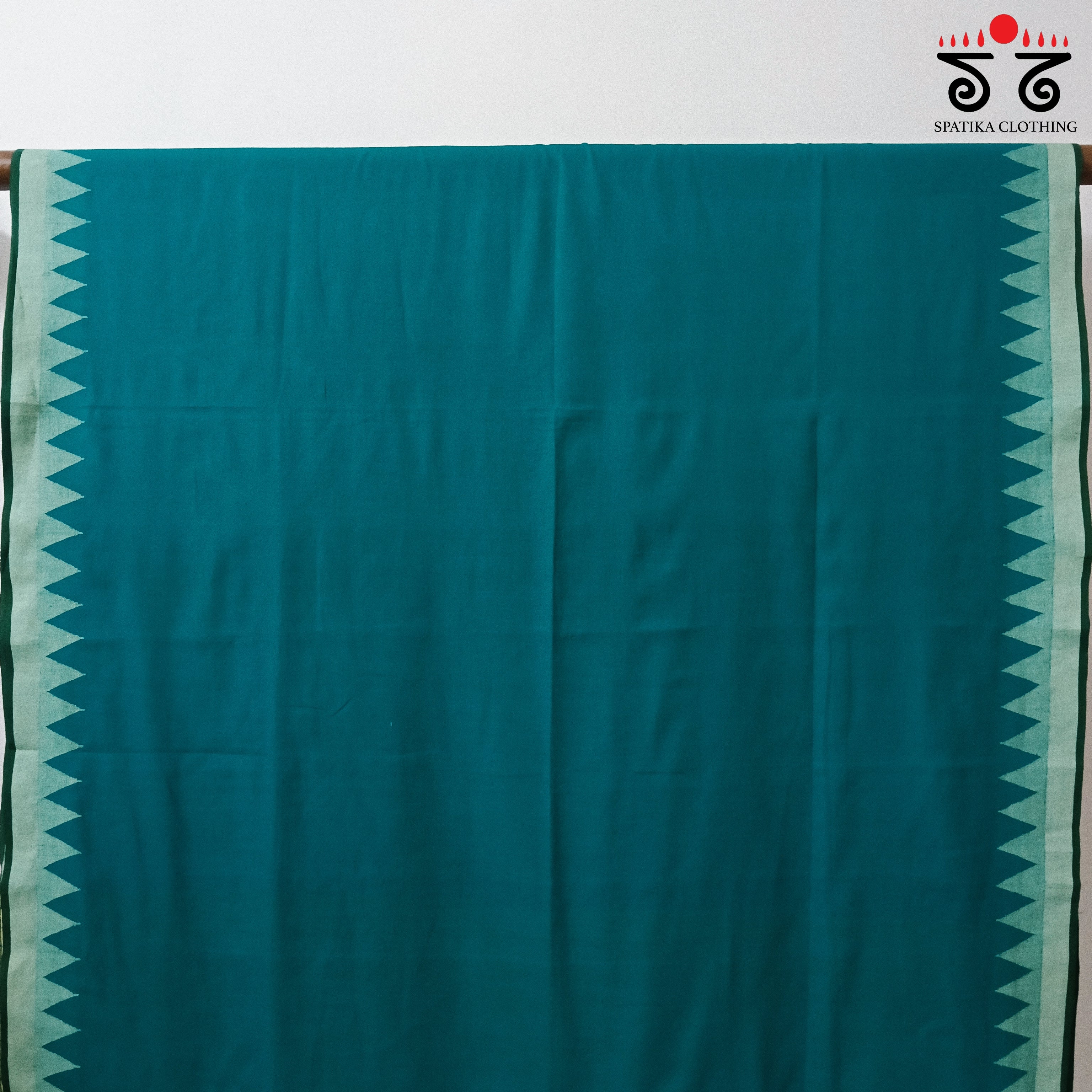 Jamdhani on Blue & Green Bengal Cotton Saree
