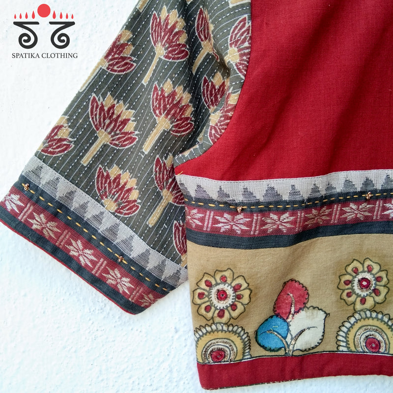 The Pen Kalamkari Ajrak Blouse