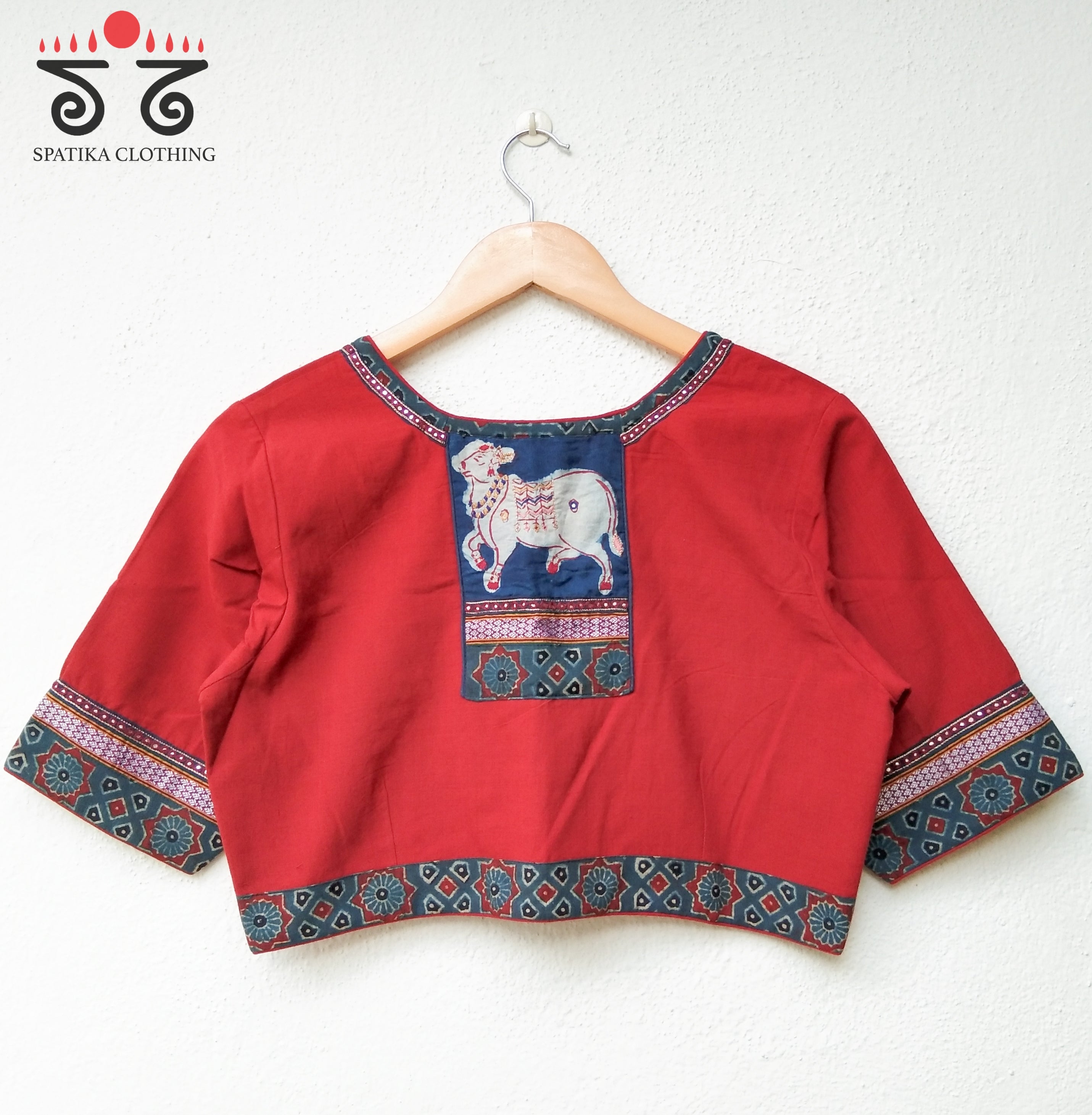 Red Pichwai Handcrafted Blouse