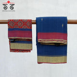 Ponduru Jamdhani Handspun Cotton Saree - Ganga Jamuna Border with Special Blouse