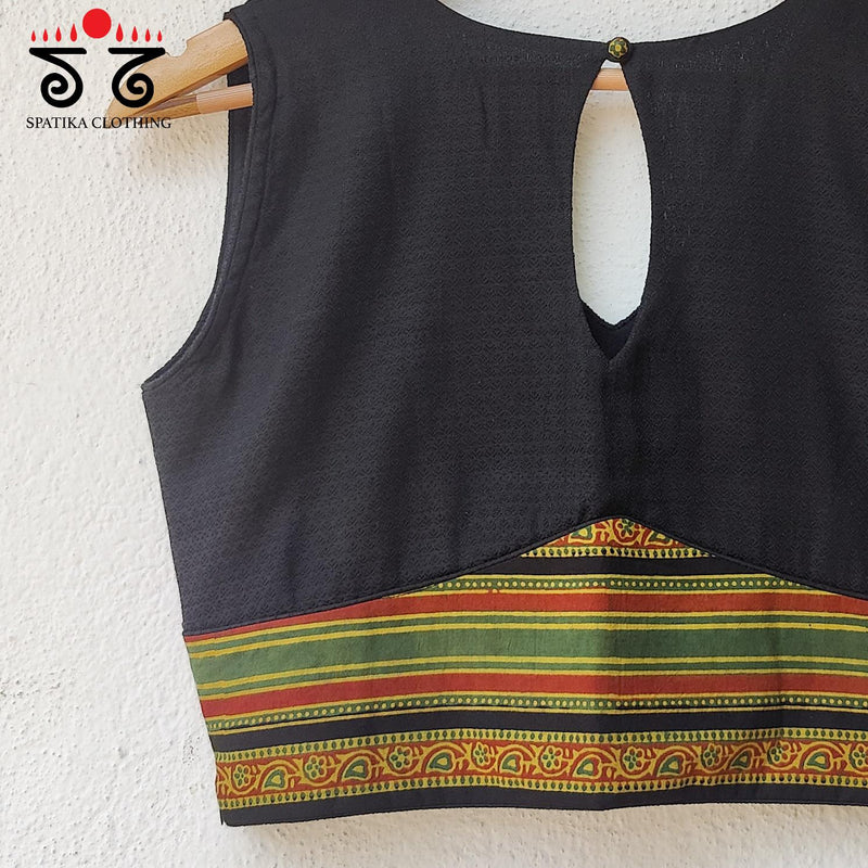 The Khun - Ajrakh sleeveless Blouse