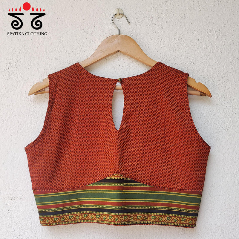 The Khun - Ajrakh sleeveless Blouse