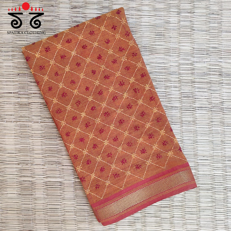 Banjara Handembroidery on Mangalagiri Cotton Blouse Fabric