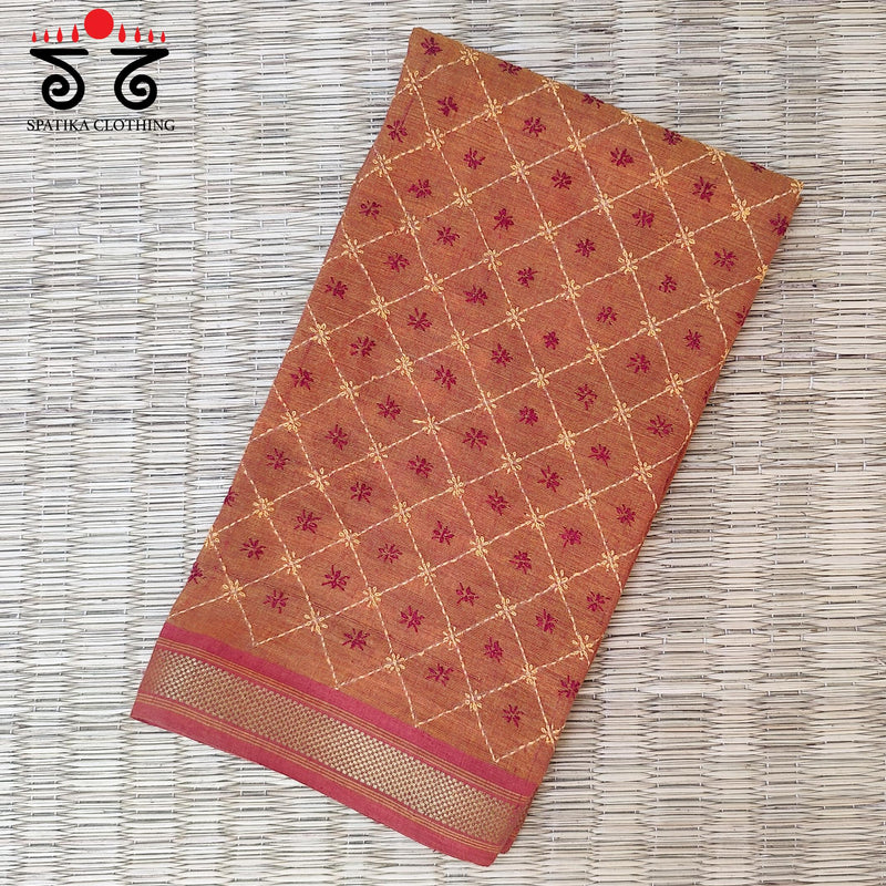 Banjara Handembroidery on Mangalagiri Cotton Blouse Fabric