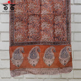 Ajrakh on Silk Cotton Stole - Natural Dyes