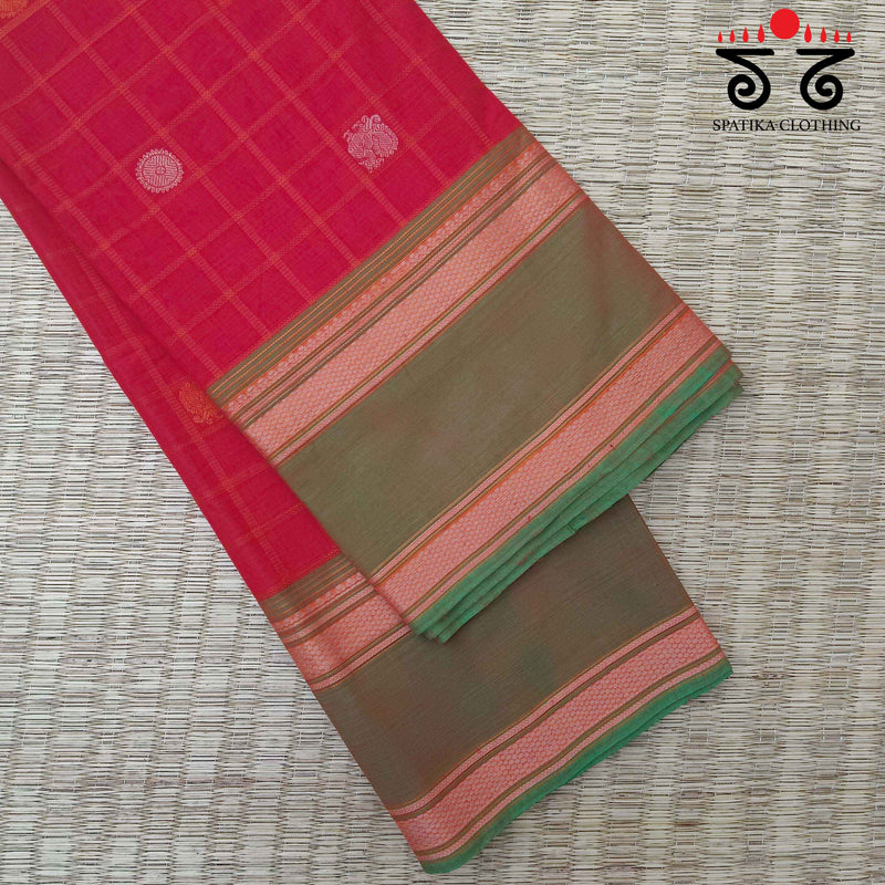 Korvai Kanchi Cotton - Handwoven Saree