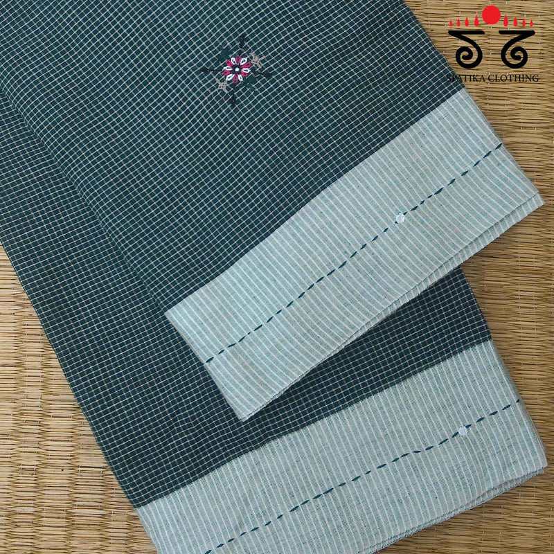 Handembroidered Patteda Anchu Saree